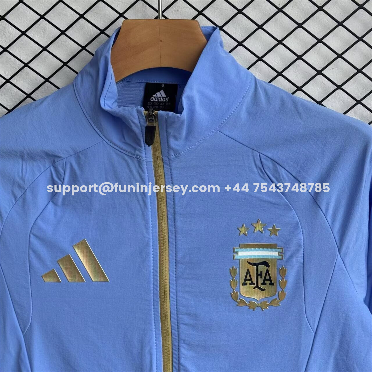 Funinjersey-Argentina 2026 Windbreaker Training Set - Blue Top and Black Pants