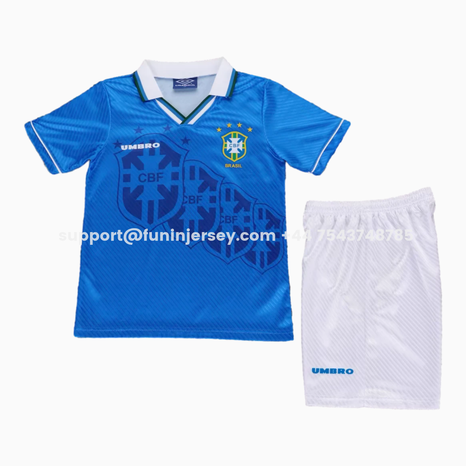 Funinjersey-Retro Brazil 1996 Away Kids Kit