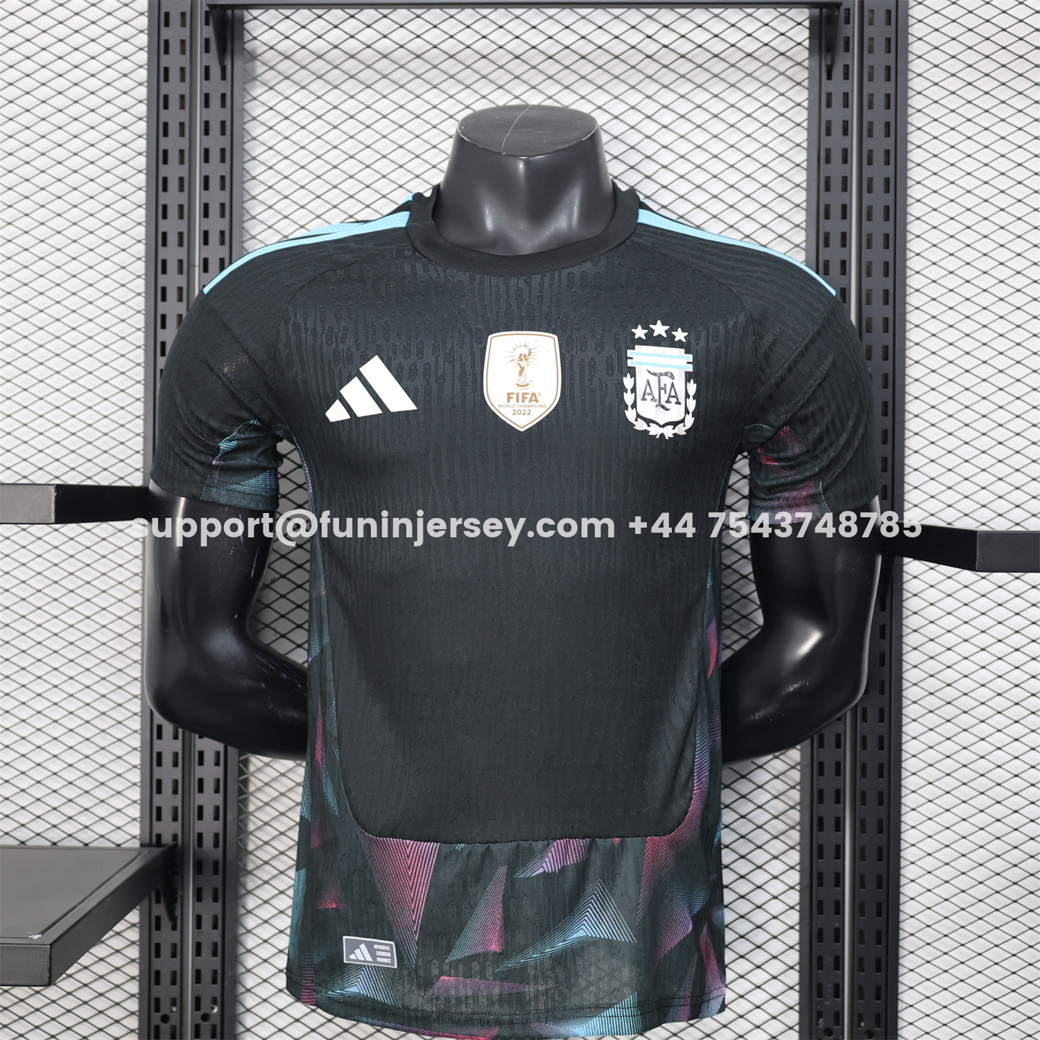 Funinjersey-Argentina 2026 Black Pre-Match Training Jersey - Player Version