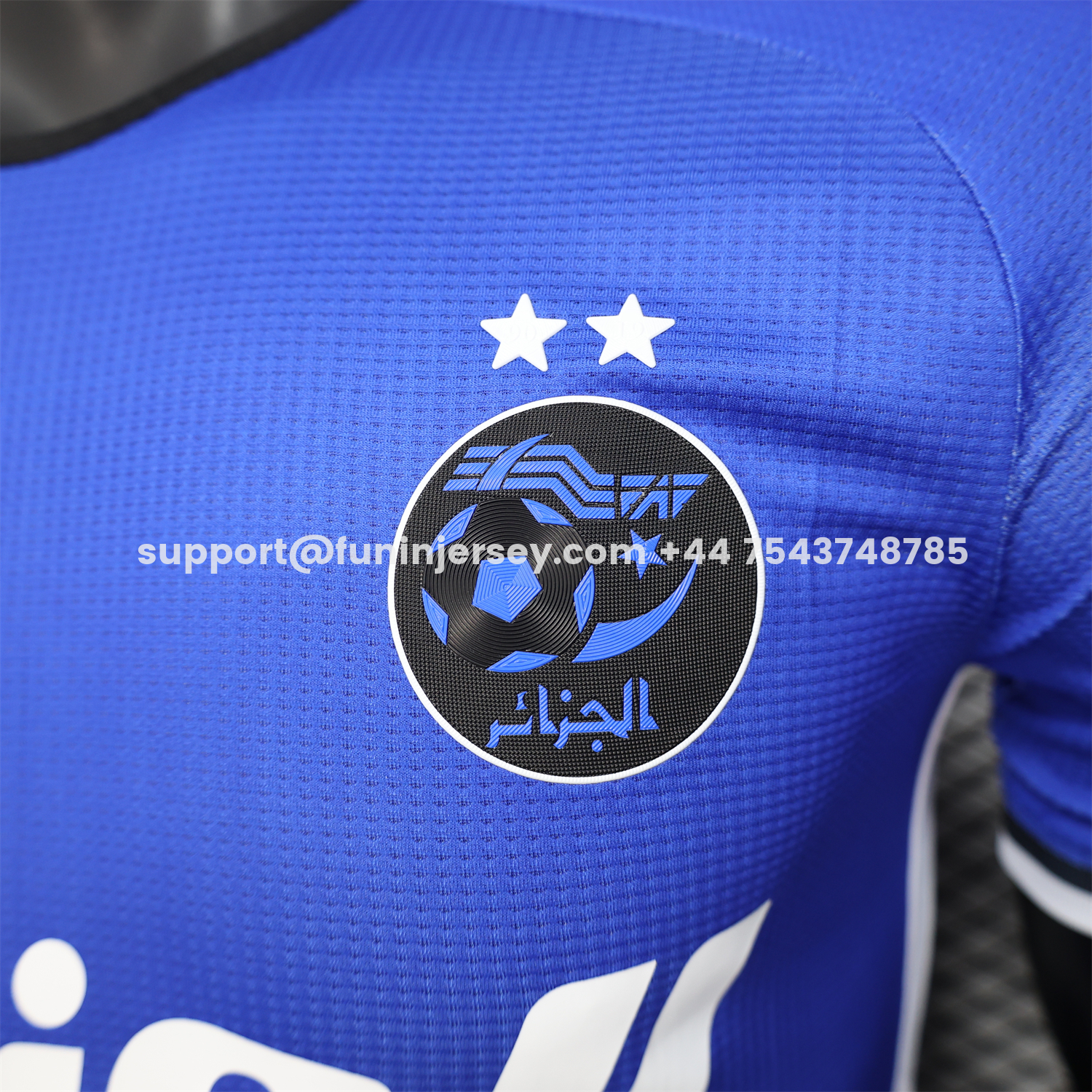 Funinjersey-Algeria 25-26 Blue and Black Gradient with White Text Jersey - Player Version