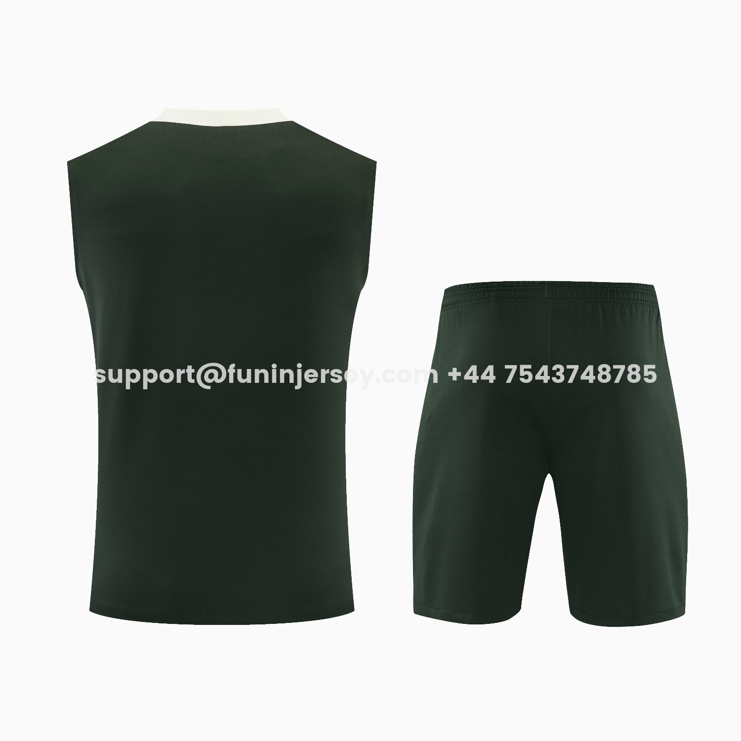 Funinjersey-C.H.E.L.S.E.A 25-26 Vest Training Set - Dark Green With White Accents Top & Pants