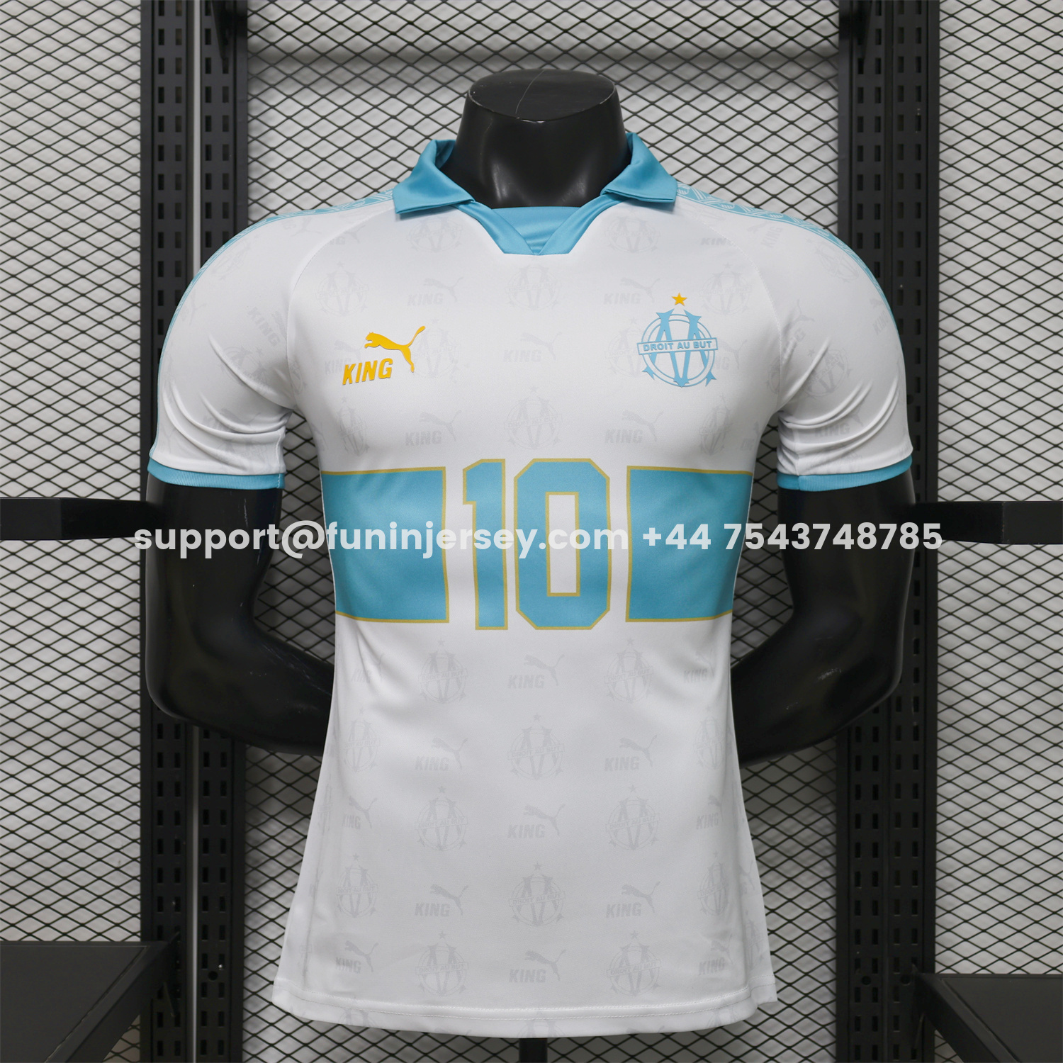 Funinjersey-Marseille 25-26 Retro Style White Jersey -Player Version
