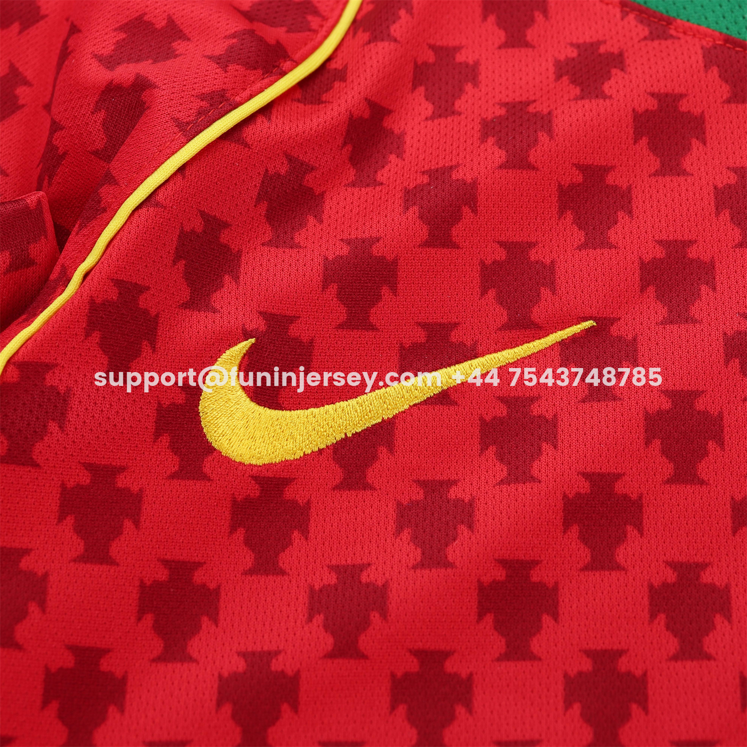 Funinjersey-Retro Portugal 2004 Home Long Sleeves Kids Kit
