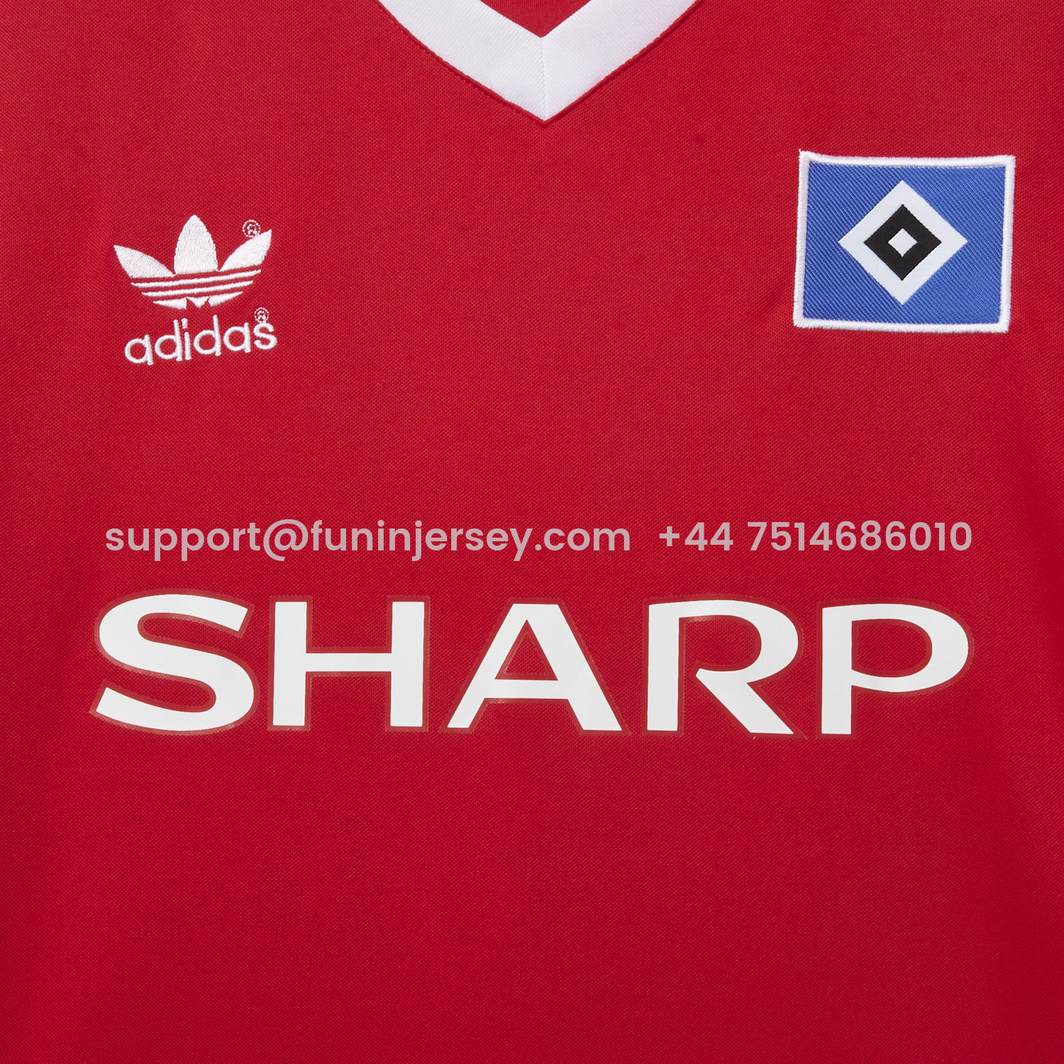 Funinjersey-Retro Hamburger SV 1988 Away Red Jersey