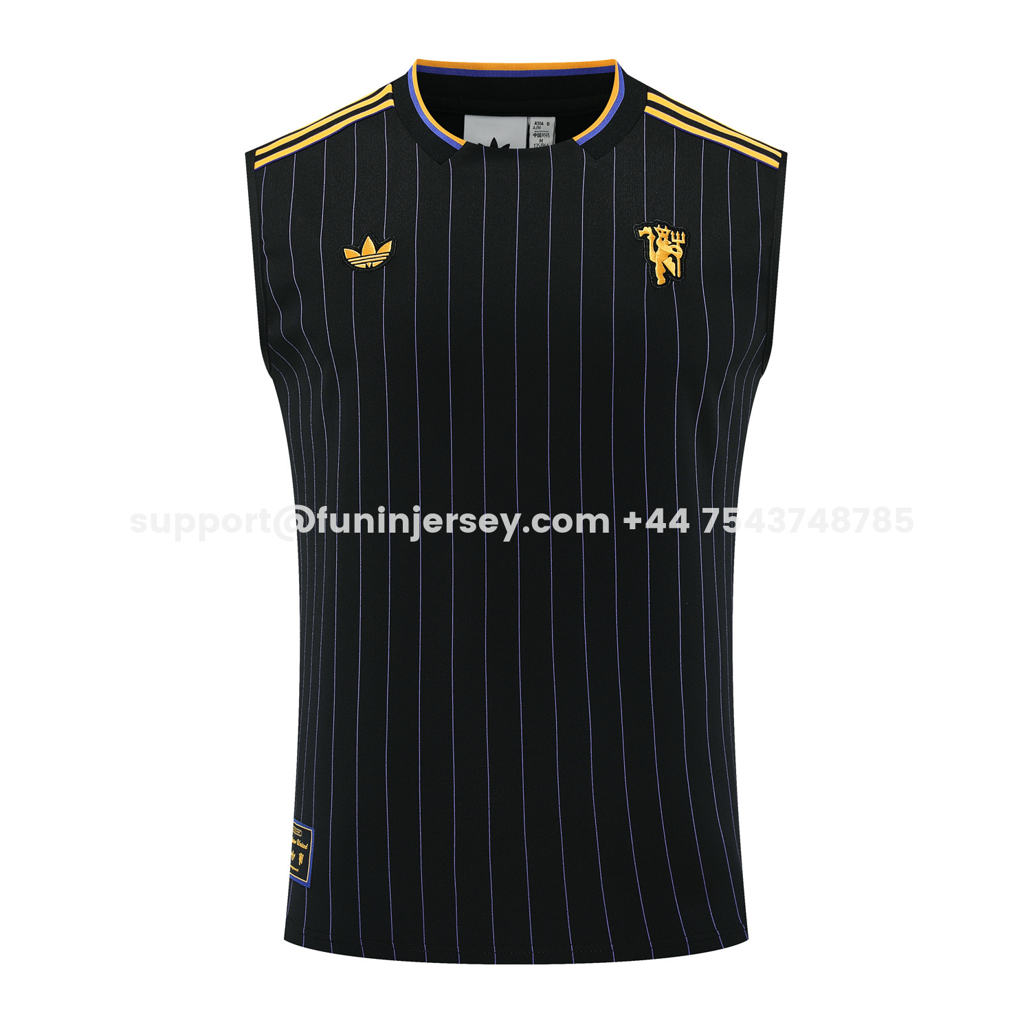 Funinjersey-Manchester United 25-26 Vest Training Set - Black Top & Black Shorts
