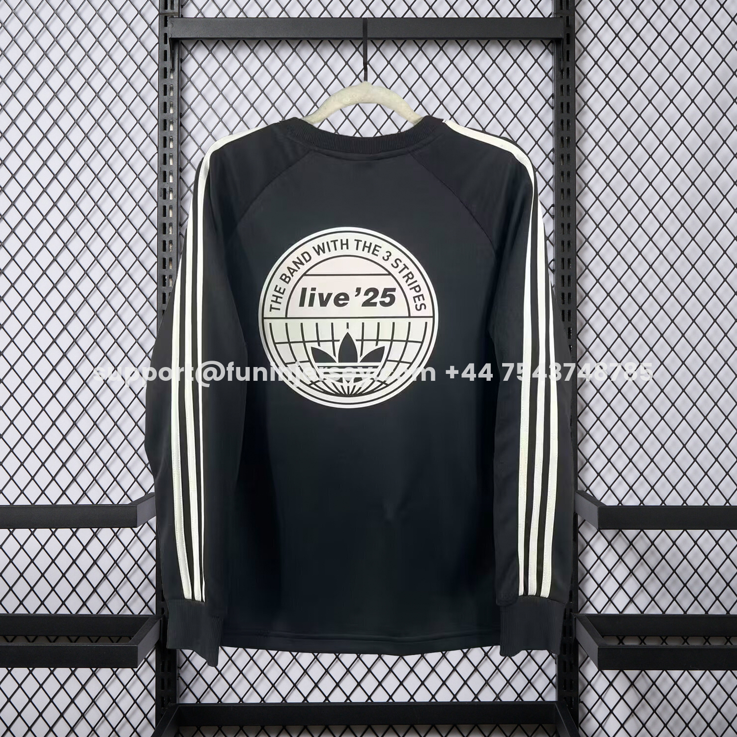 Funinjersey-Adidas 25-26 Oasis Originals Tour Black Long Sleeves Jersey - Fans Version