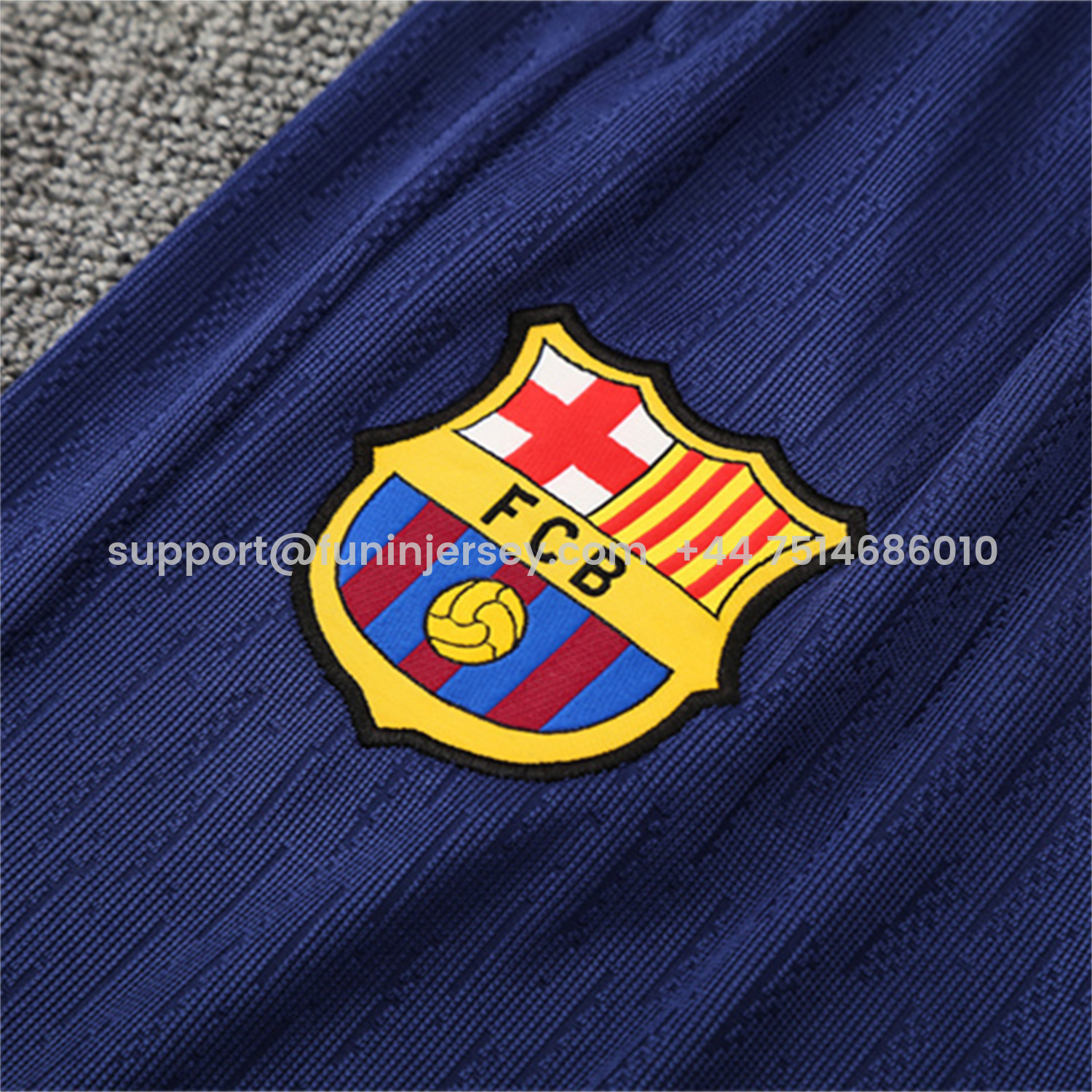 Funinjersey-Barcelona 25-26 Long Sleeve Training Set - Royal Blue Top Yellow Sponsor & Royal Blue Pants