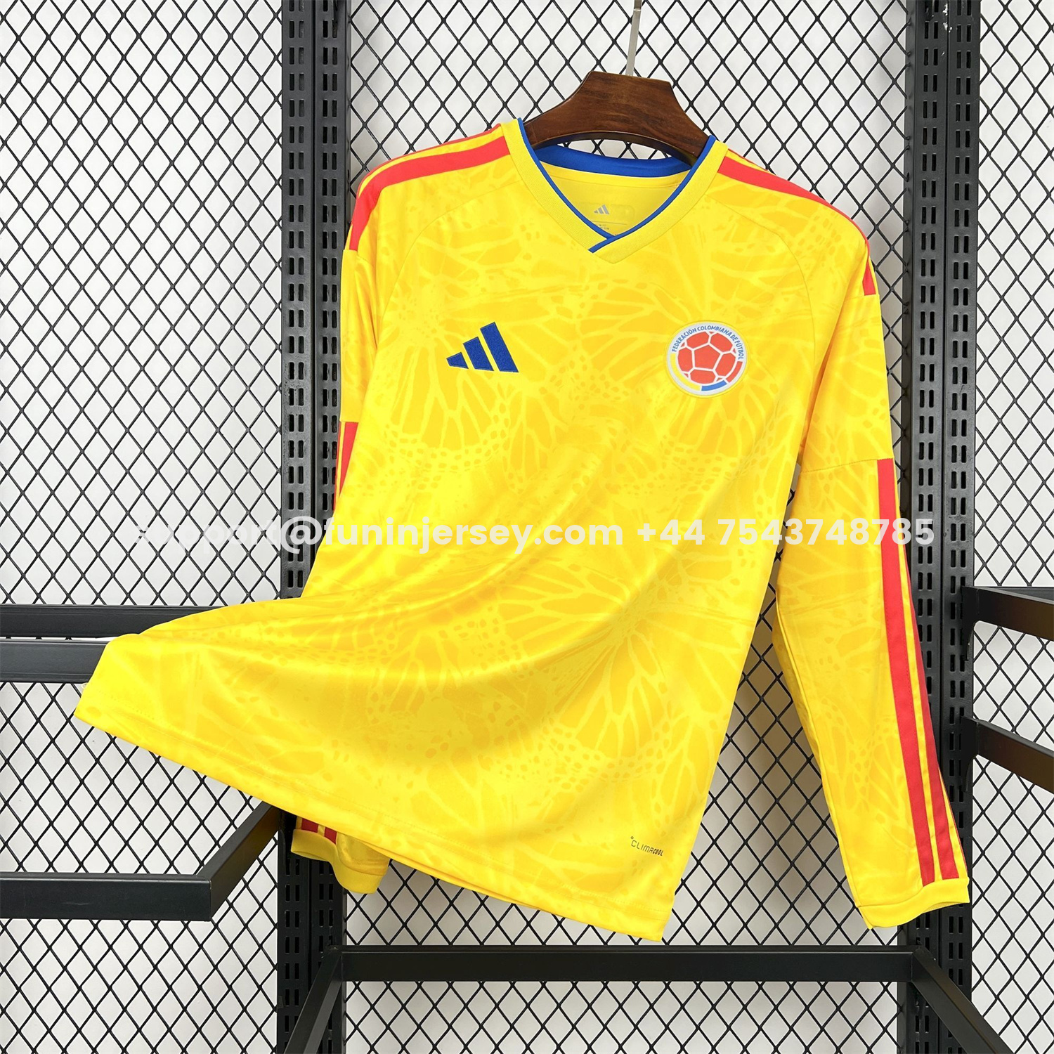 Funinjersey-Colombia 2026 Home Long Sleeves Jersey - Fans Version