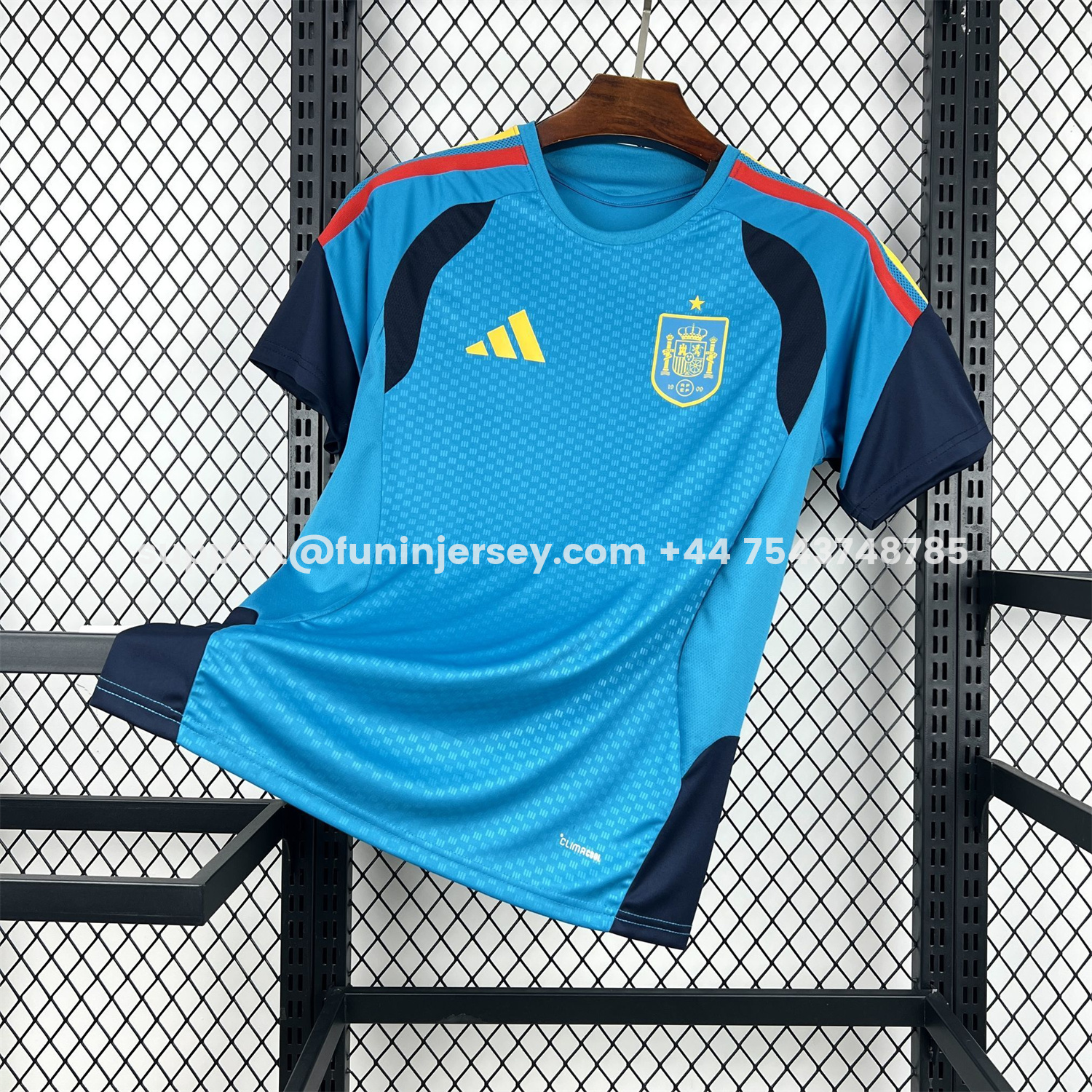 Funinjersey-Spain 2026 Lake Blue Pre-Match Training Jersey - Fans Version