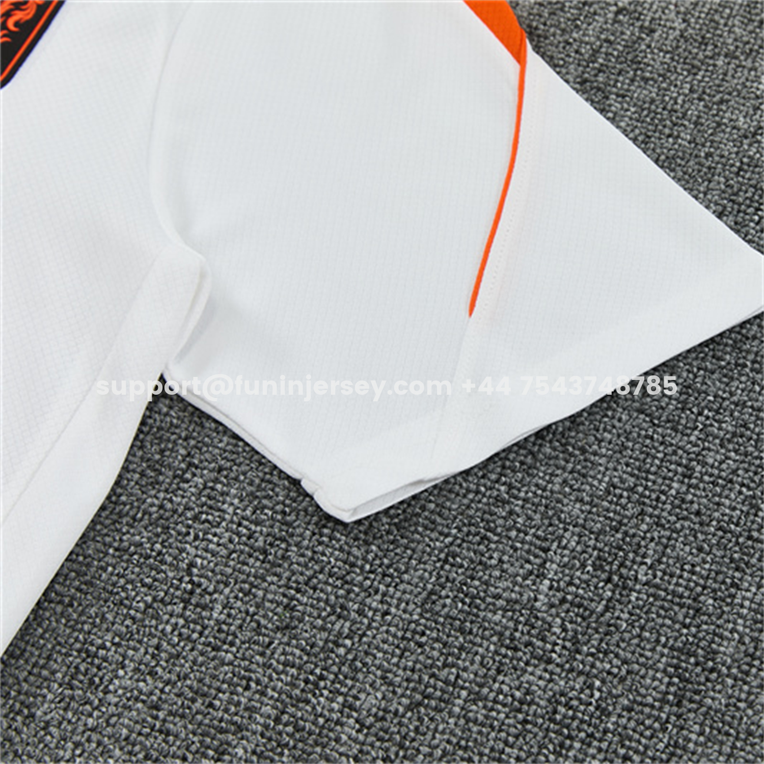 Funinjersey-Netherlands 2026 Short-Sleeve Training Set - White With Orange Top & Black With Orange Pants