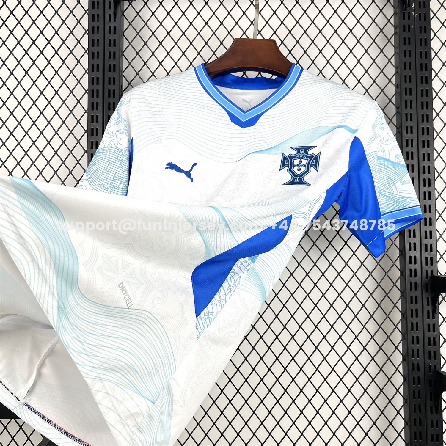 Funinjersey-Portugal 2026 Bright White With Sky Blue Waves Special Jersey - Fans Version