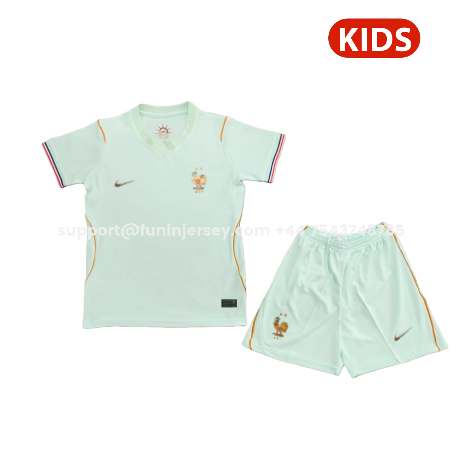 Funinjersey-France 25-26 Away Mint Green Kids Kit