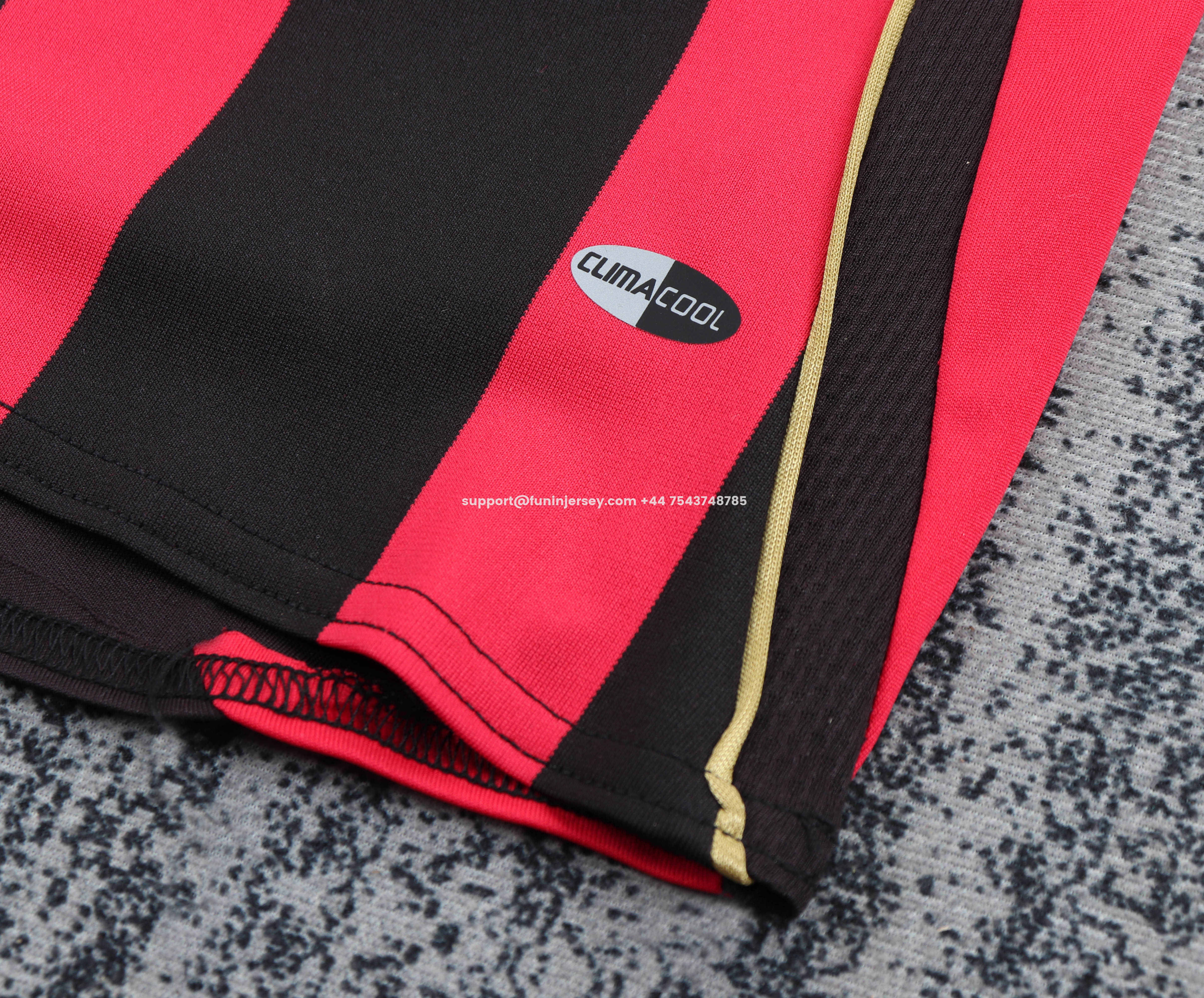 Funinjersey-Retro AC Milan 2006-07 Home Long Sleeves Kids Kit