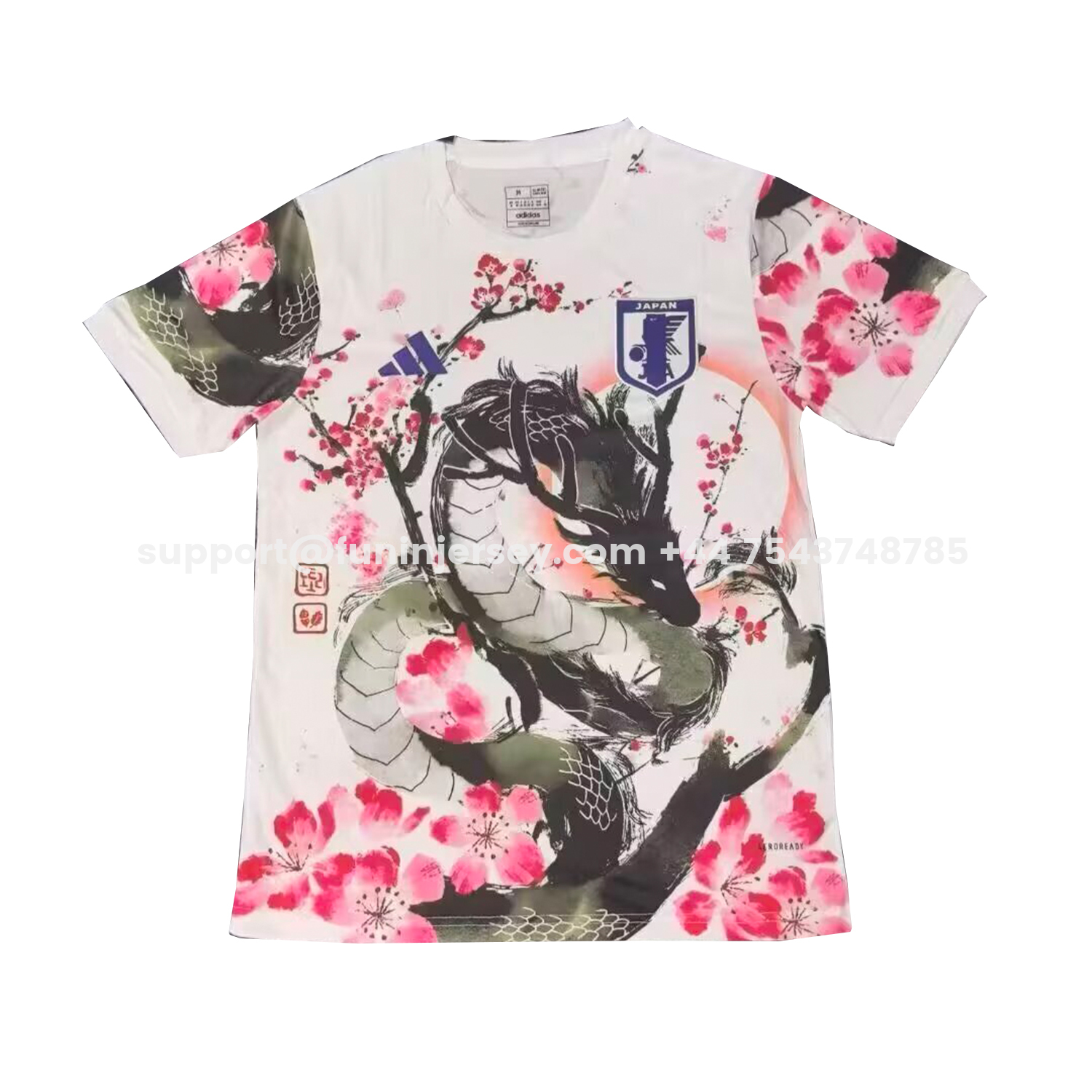 Funinjersey-Japan 25-26 Cherry Blossom Ink Painting Black Dragon Special Jersey - Fans Version