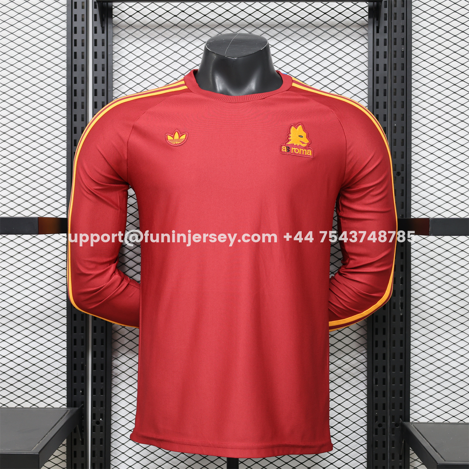 Funinjersey-AS Roma 25-26 Retro Casual Style Red Special Long Sleeves Jersey - Player Version