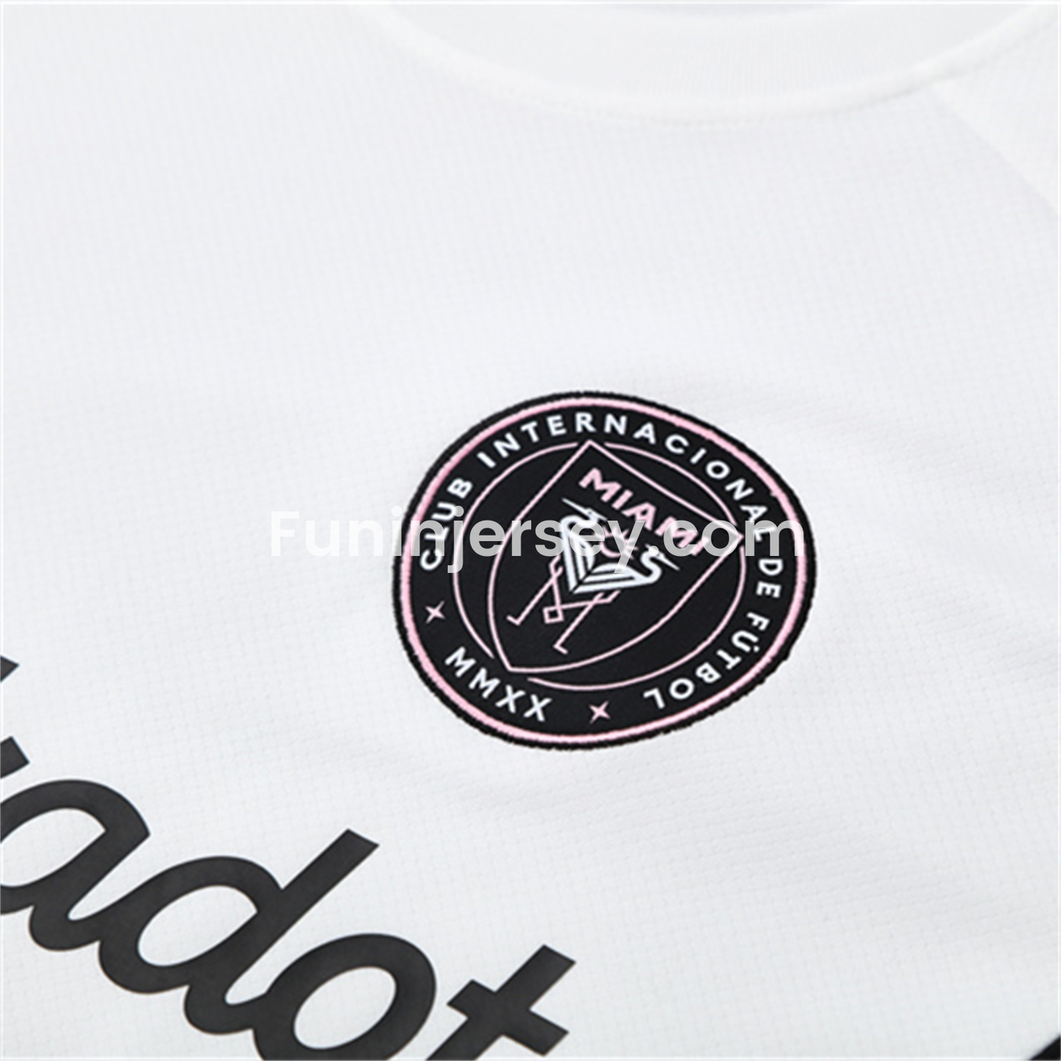 Funinjersey-INT M.A.M 25-26 Kids Short-Sleeve Training Set - White Top and Black Shorts