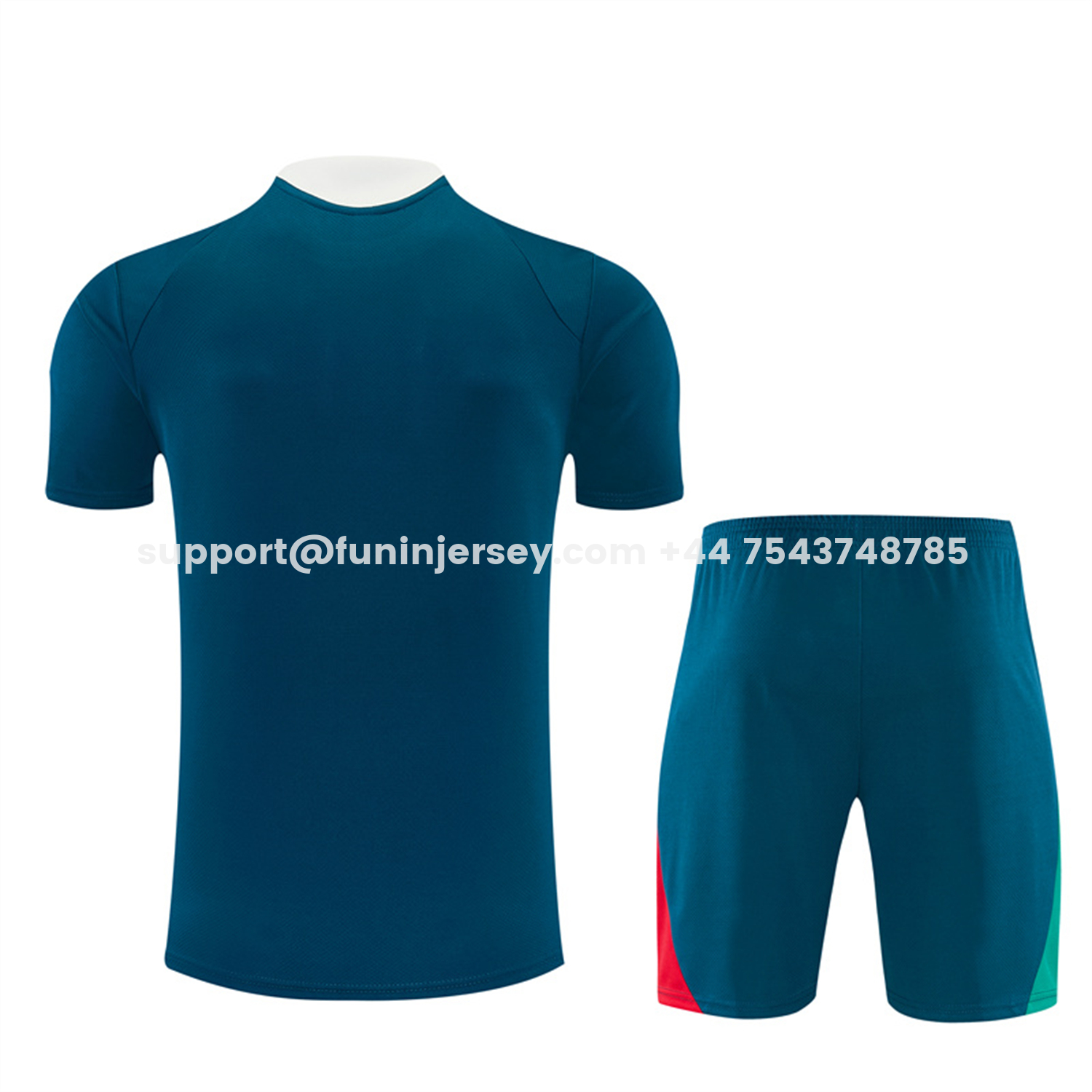Funinjersey-Portugal 2026 Short-Sleeve Training Set - Dark Teal With Red And Light Teal Accents Top & Colors Pants