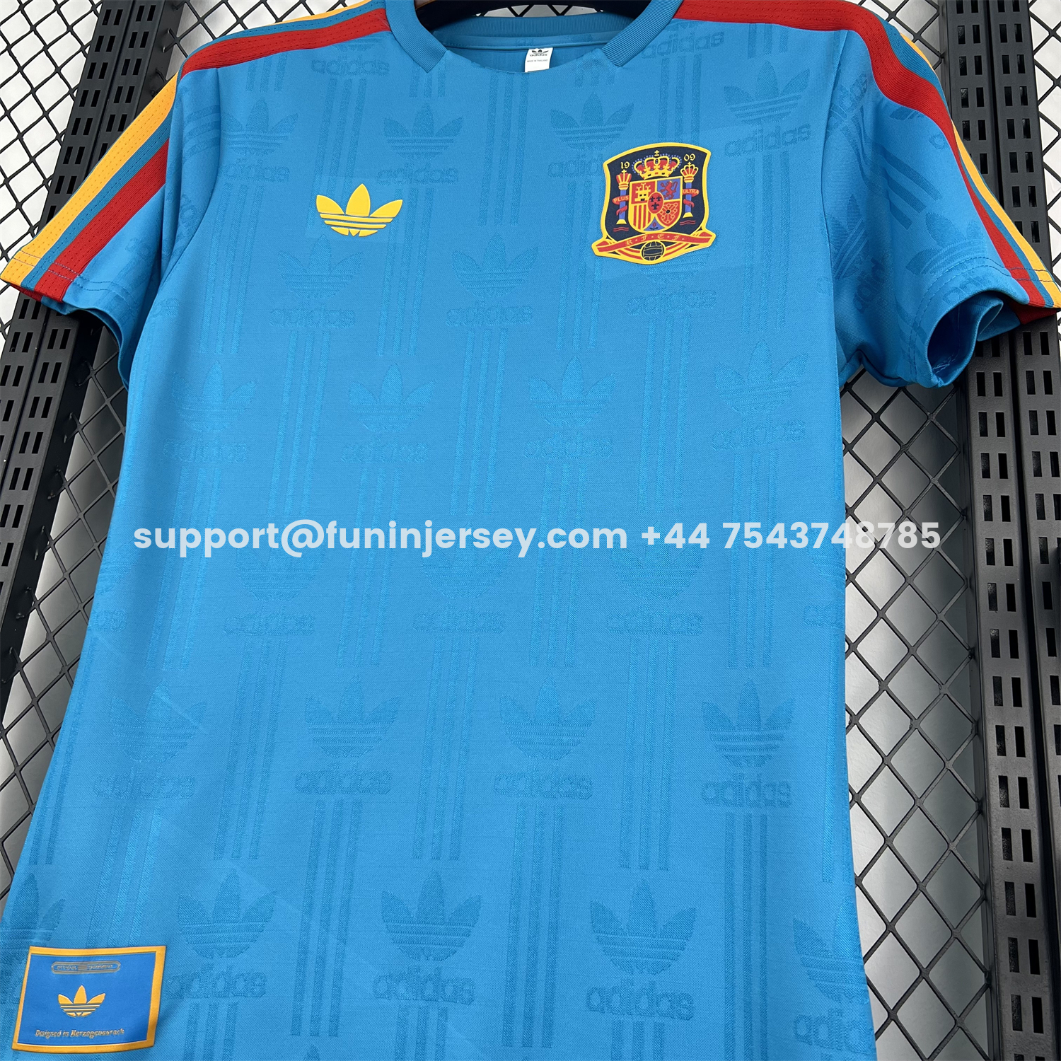 FUN-Funinjersey-Spain 2026 Solid Blue With Red Trim Special Jersey - Fans Version