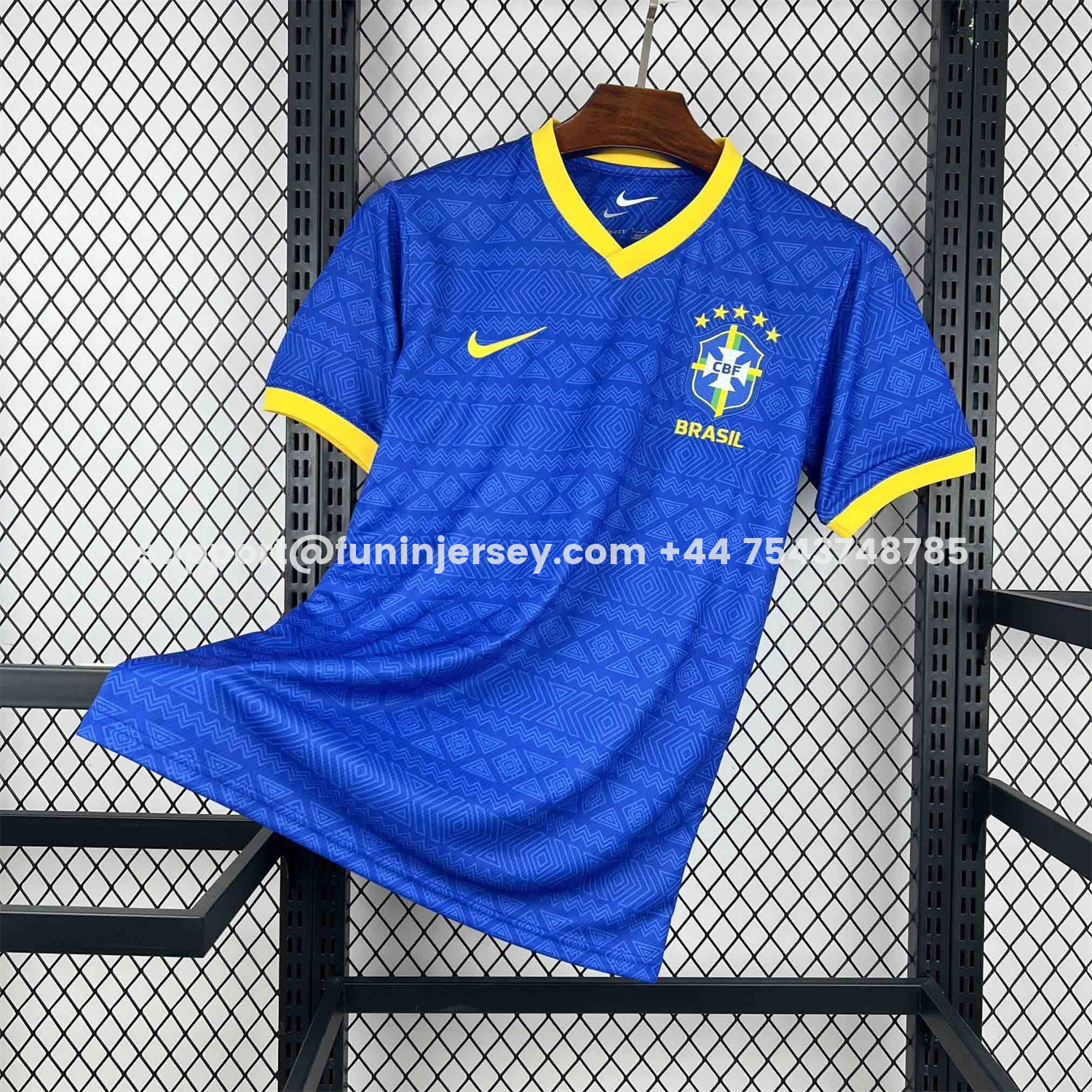 Funinjersey-Brazil 2026 Diamond Texture Blue Special Jersey - Fans Version