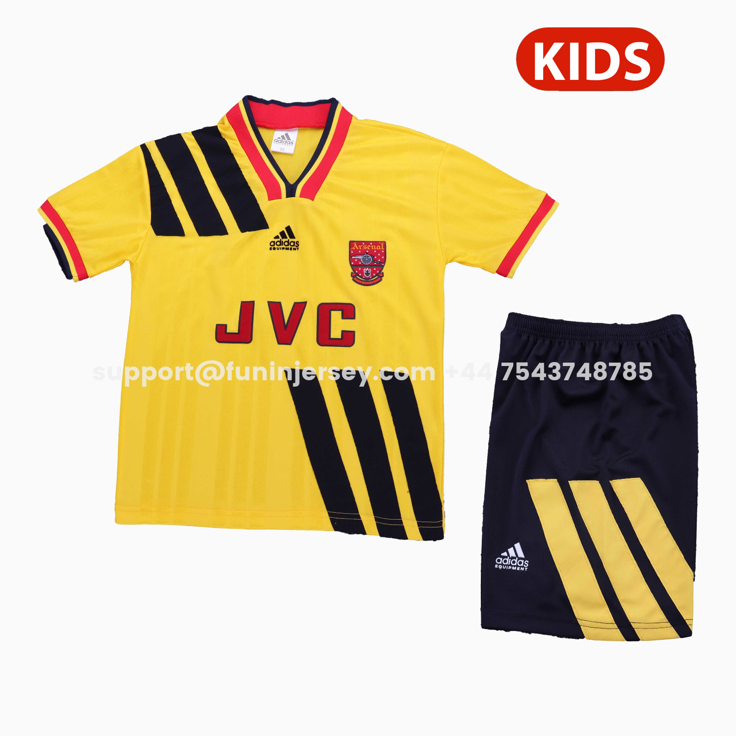 Funinjersey-Retro Arsenal 1993-94 Away Kids Kit