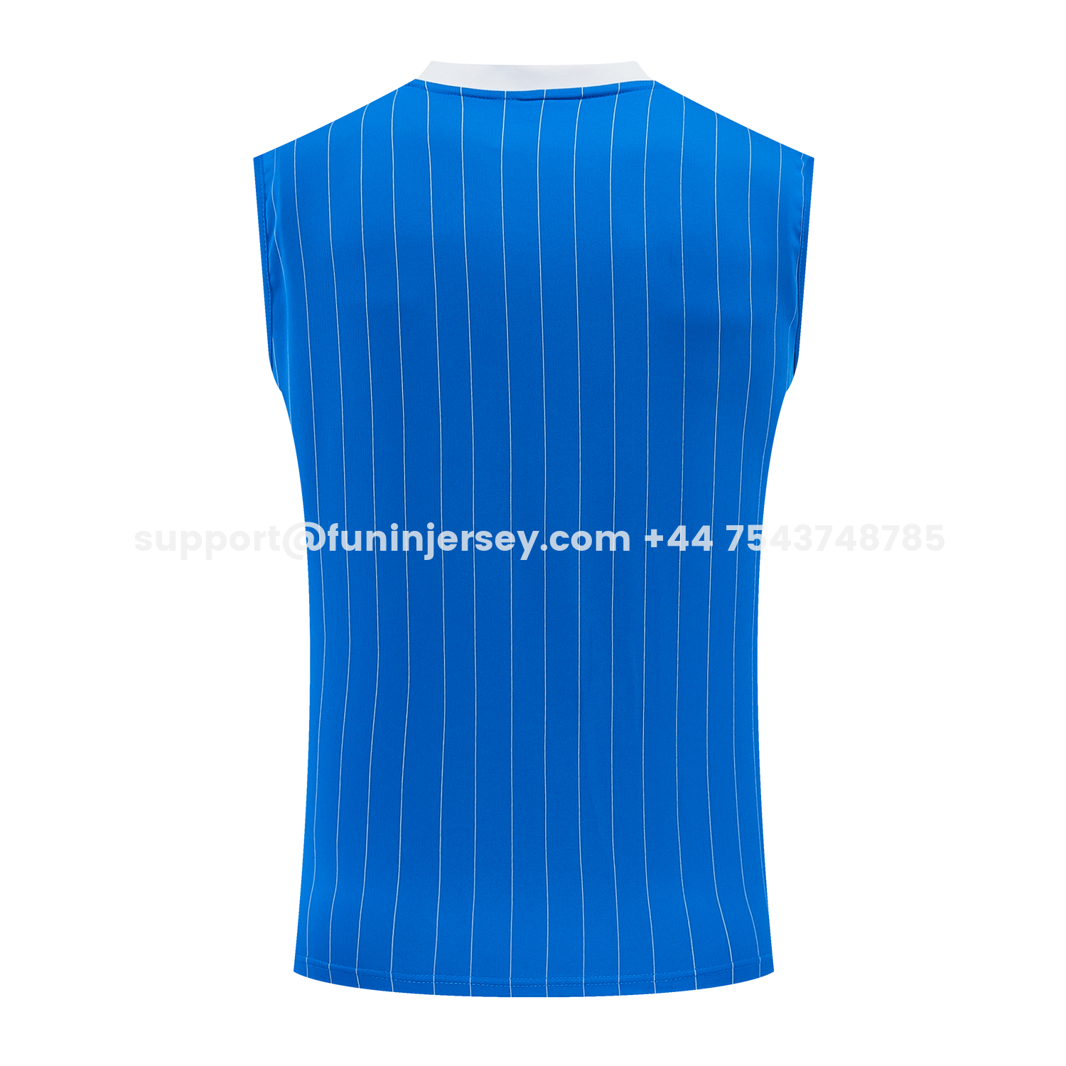 Funinjersey-Real Madrid 25-26 Retro Style Vest Training Set - Blue With White Stripes Top & Pants