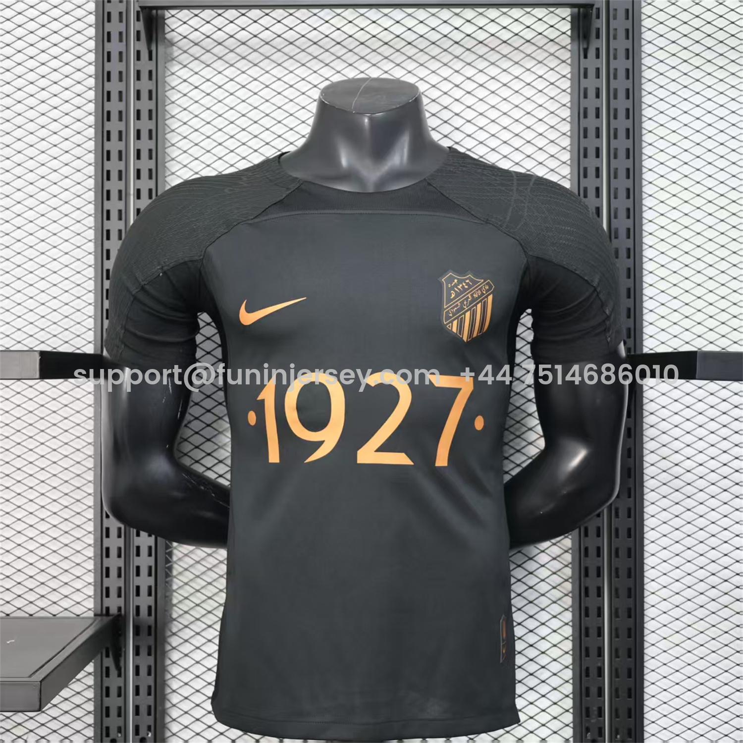 Funinjersey-Al Ittihad Jeddah United 25-26 Golden 1927 Anniversary Black Jersey - Player Version