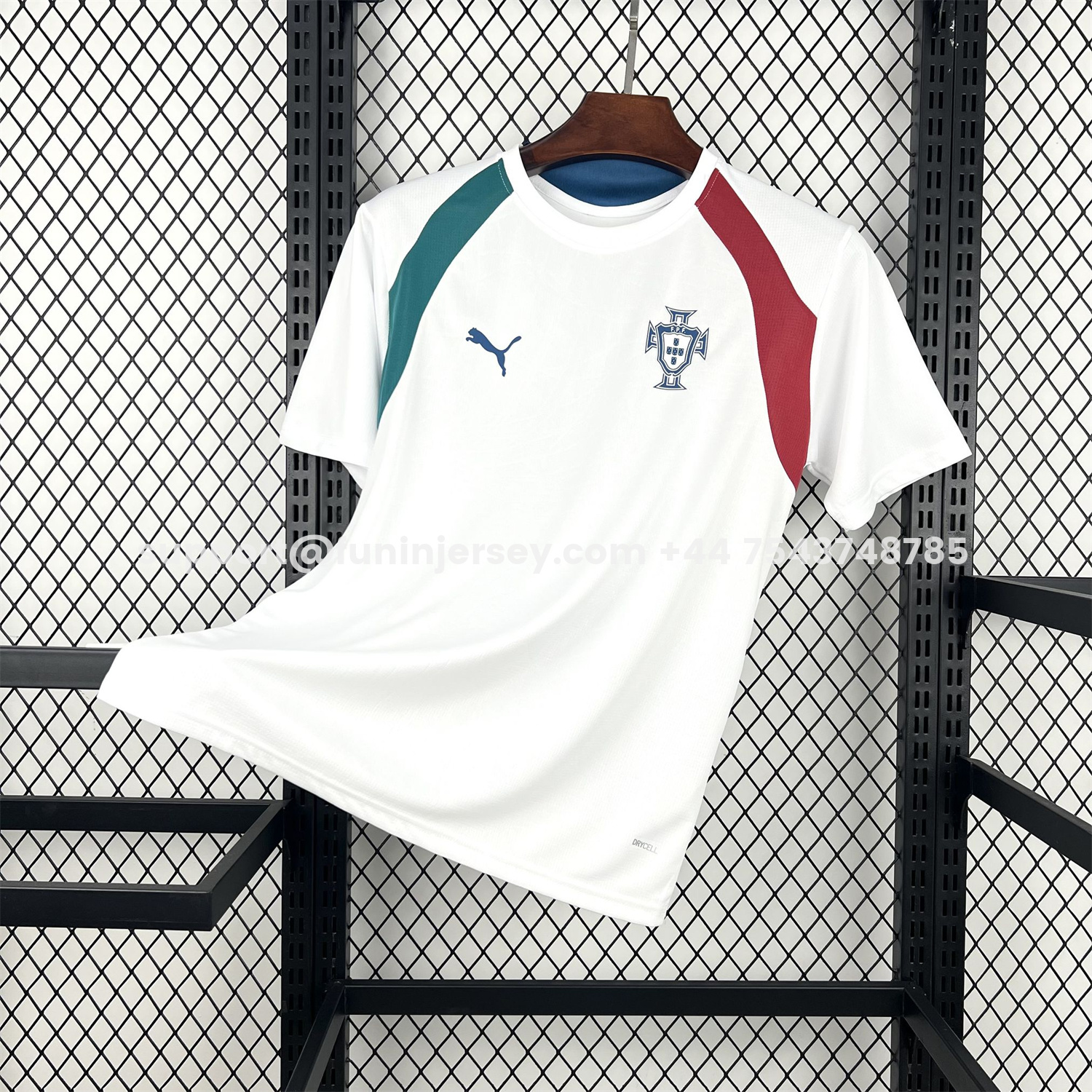 Funinjersey-Portugal 2026 Pre-Match White With Red And Green Jersey - Fans Version