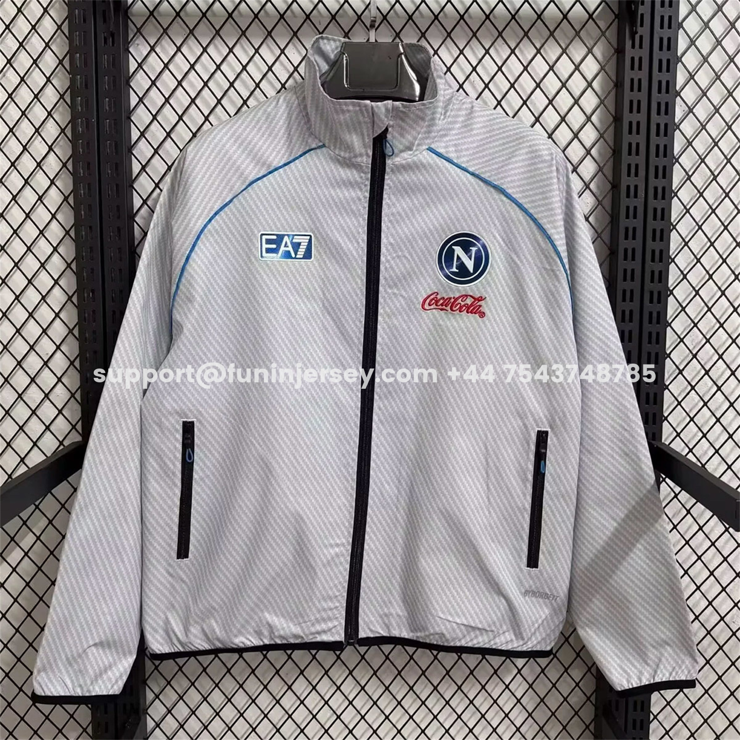 Funinjersey-Napoli 25-26 Windbreaker Jacket - Gray