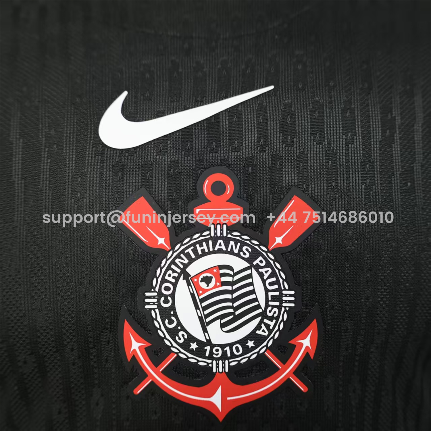 Funinjersey-Corinthians 25-26 Black Away Long Sleeves Jersey - Player Version