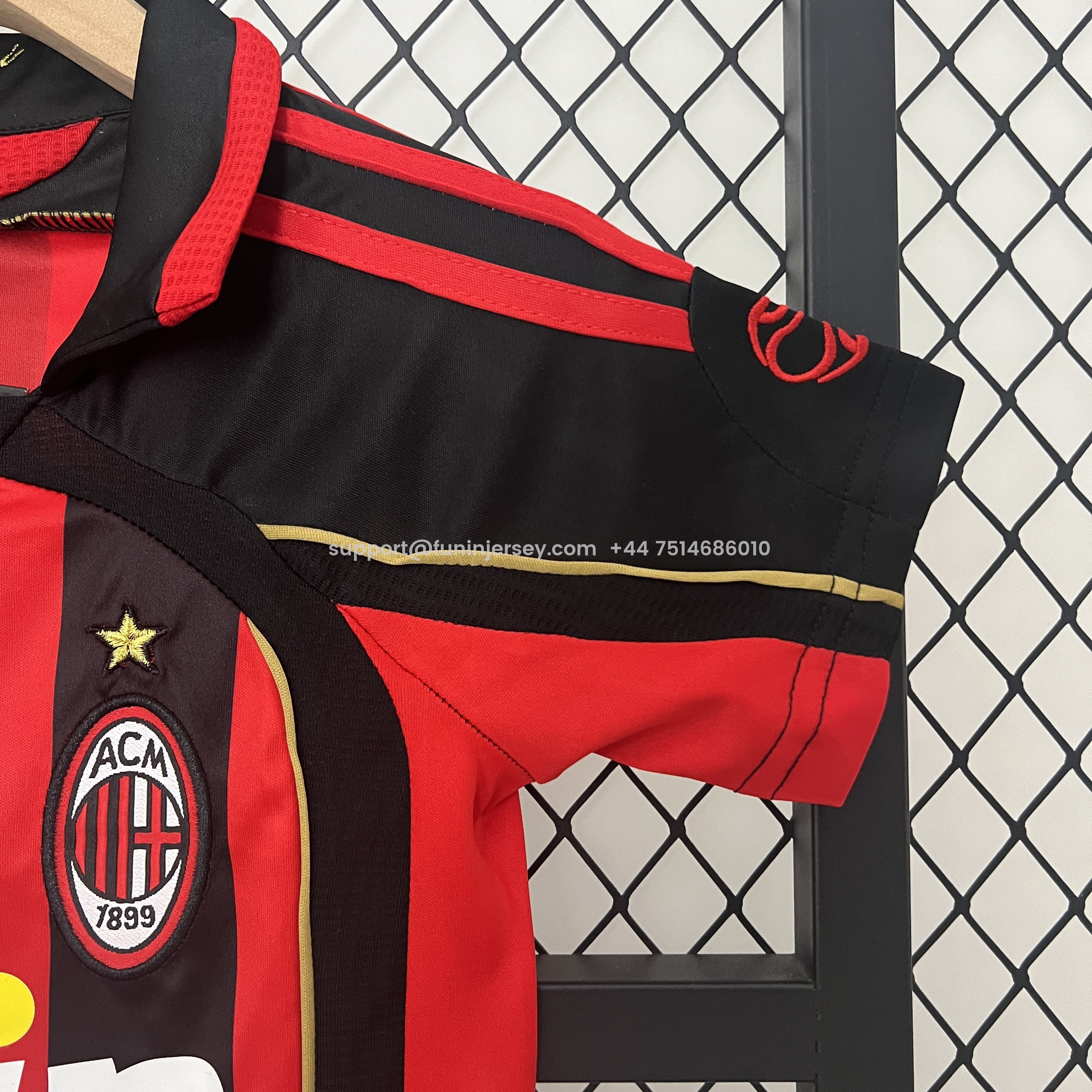 Funinjersey-Retro AC Milan 2006-07 Home Stadium Kids Kit