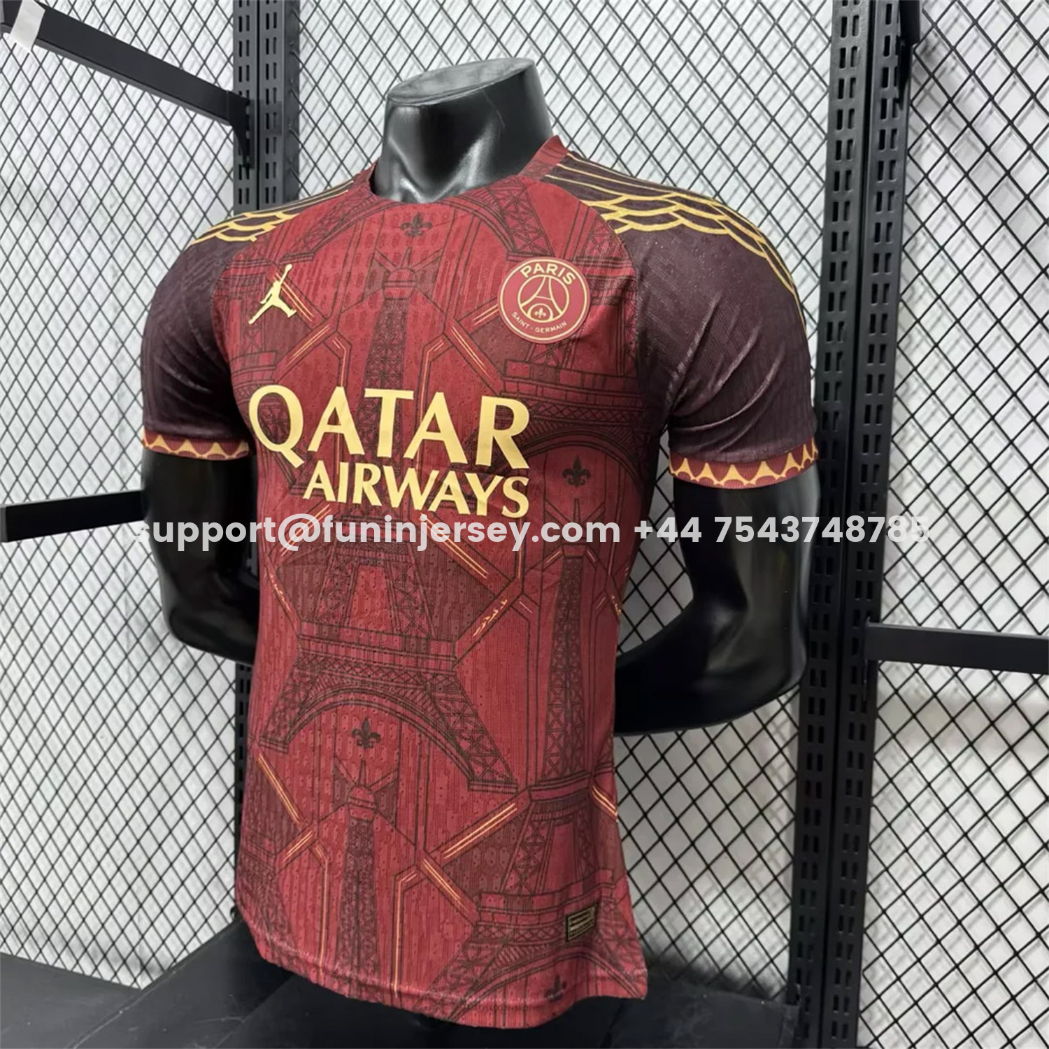 Funinjersey-Paris Saint-Germain PSG 25-26 Red Eiffel Tower Concept Special Jersey - Player Version