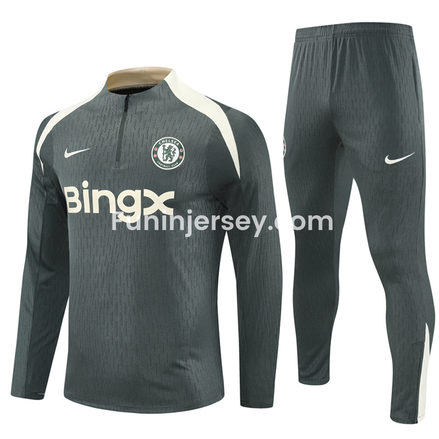 Funinjersey-C.H.E.L.S.E.A 25-26 Long Sleeves Training Set - Army Green Top & Army Green Shorts