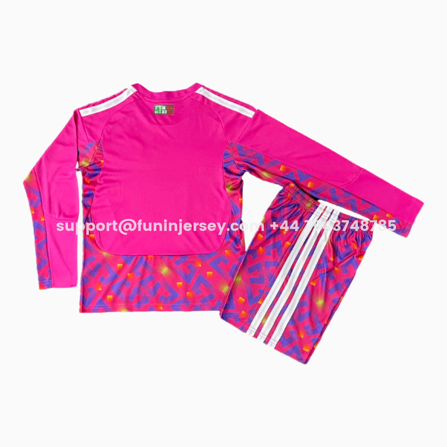 Funinjersey-Mexico 2026 Goalkeeper Pink Long Sleeves Kids Kit