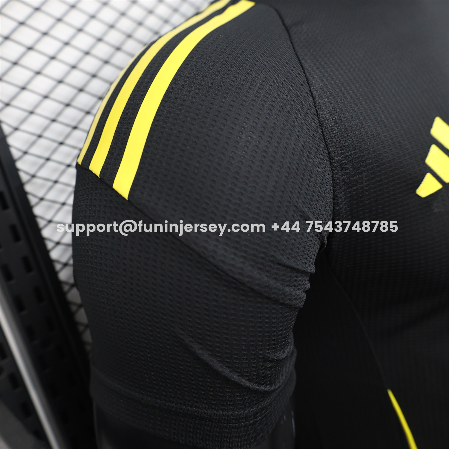 Funinjersey-Algeria 25-26 Pure Black Jersey with Yellow Line - Player Version