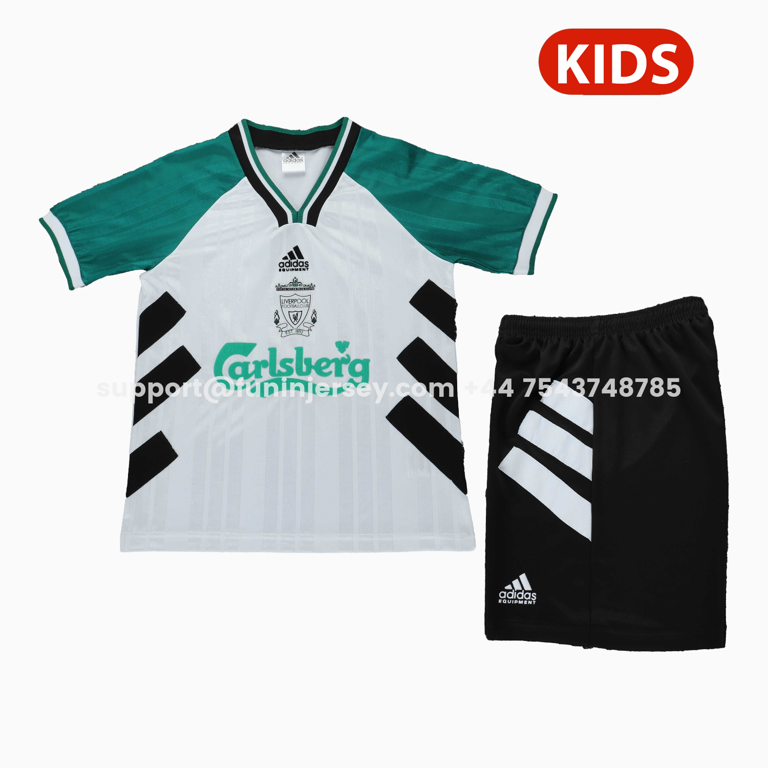 Funinjersey-Retro Liver.pool 1993-95 Away Kids Kit