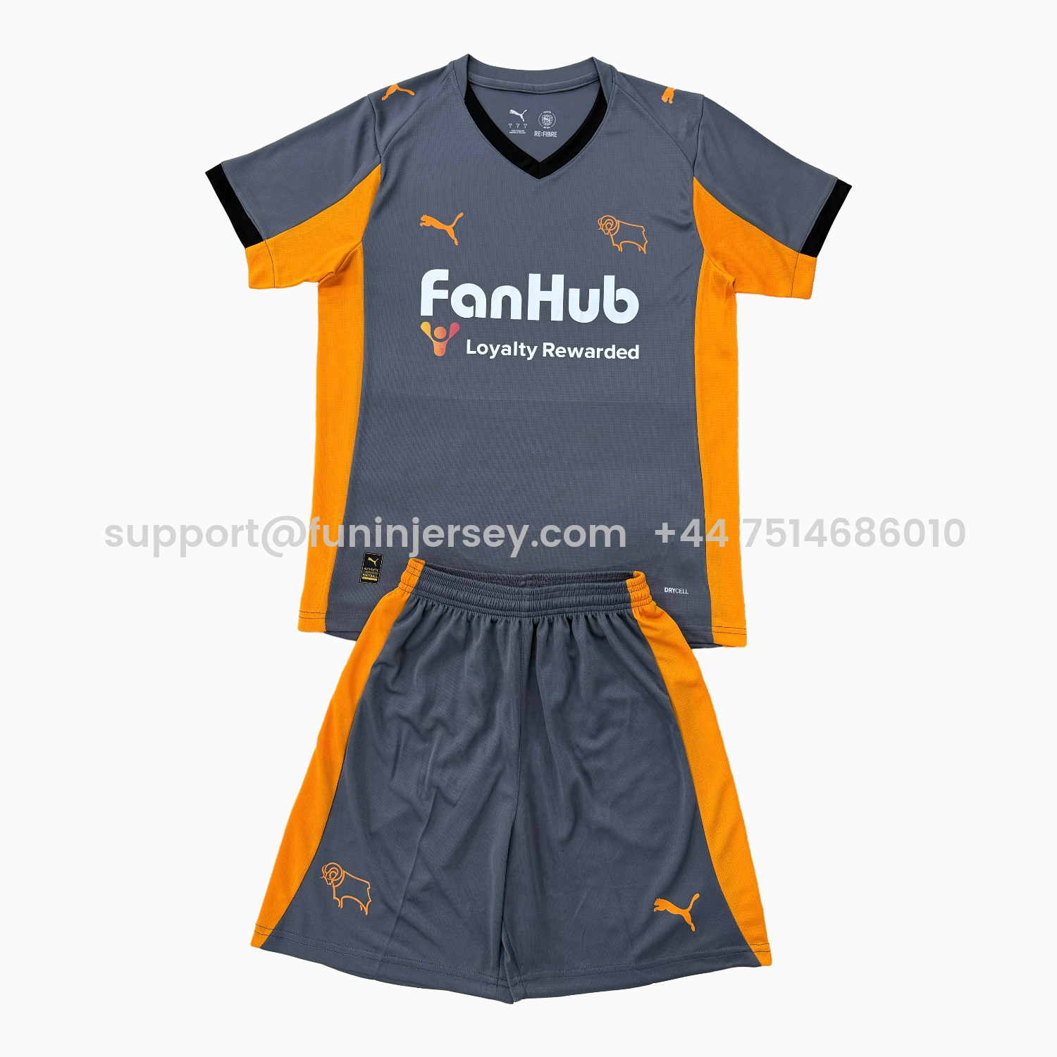 Funinjersey-Derby County 25-26 Away Men's Adult Jersey Set - Fans Version