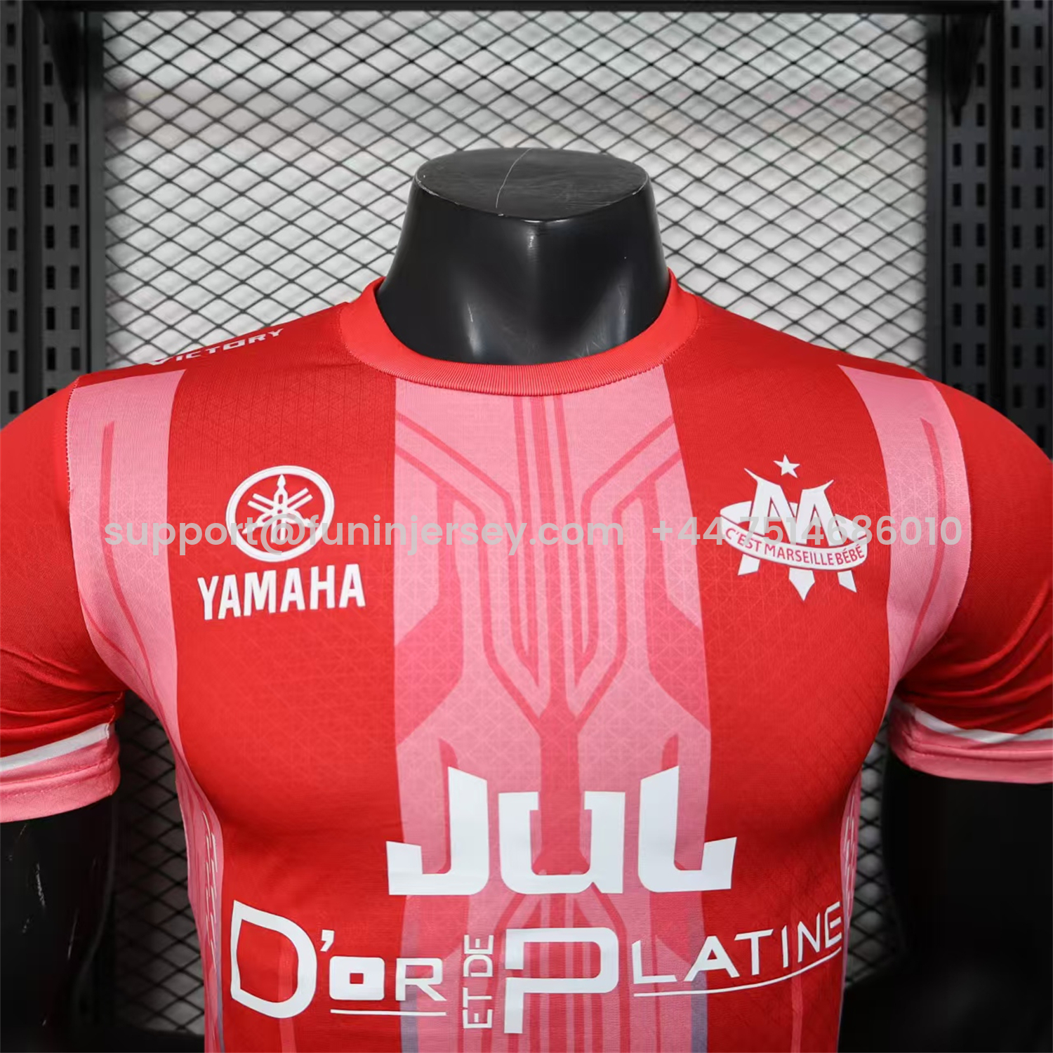 Funinjersey-Marseille 25-26 Red And Pink Stripes Special Jersey - Player Version