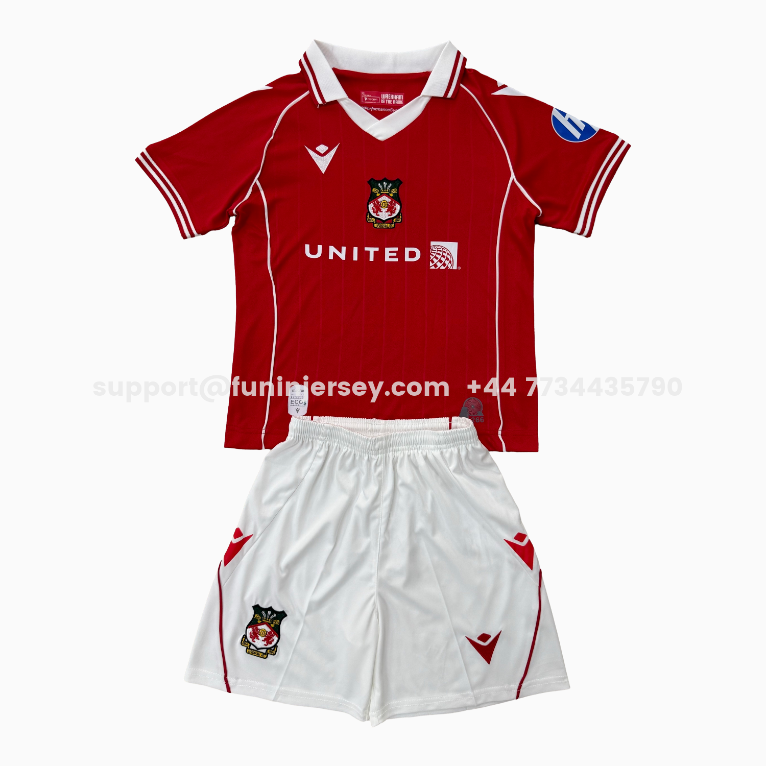 Funinjersey-Wrexham 25-26 Red Home Men's Adult Jersey Set - Fans Version