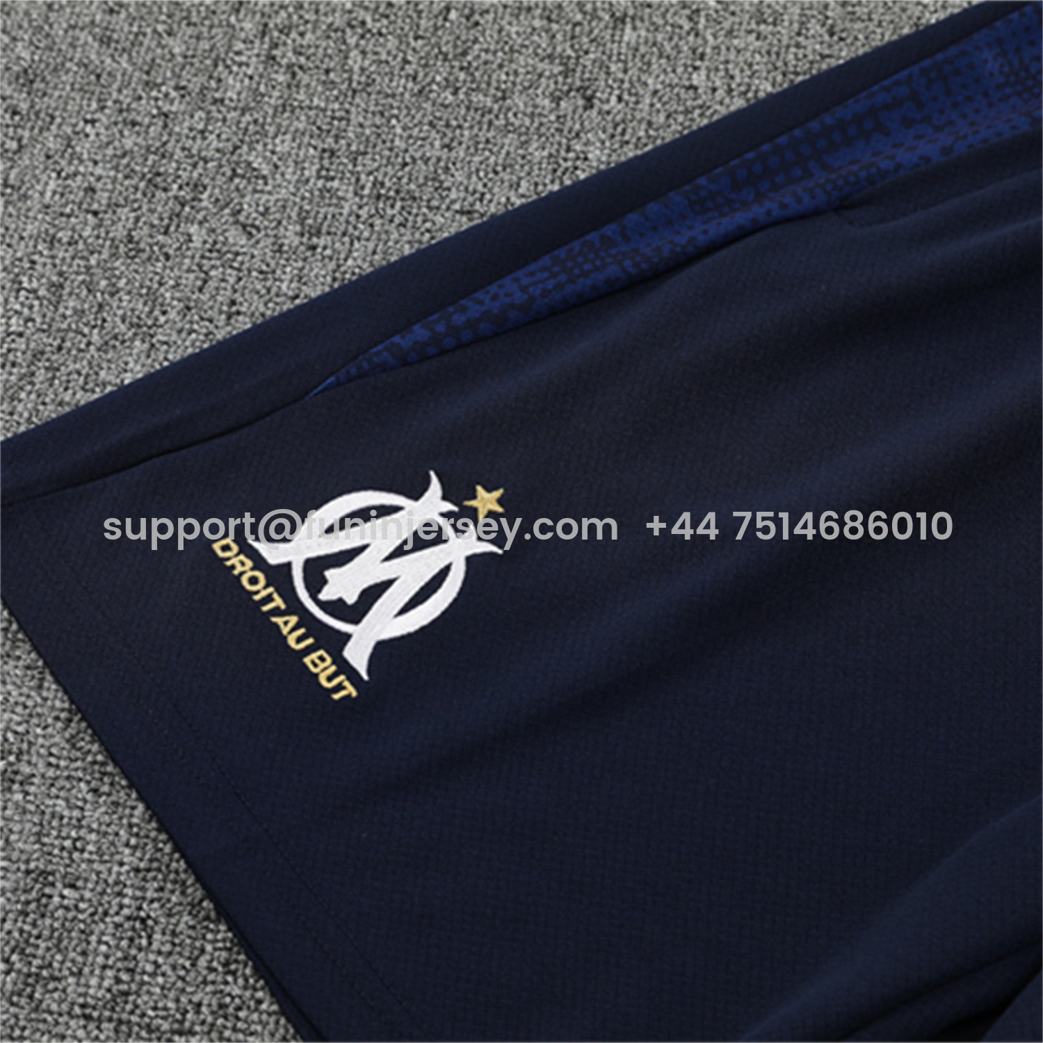 Funinjersey-Marseille 25-26 Short-Sleeve Training Set - Nattierblue Top & Deep Blue Pants
