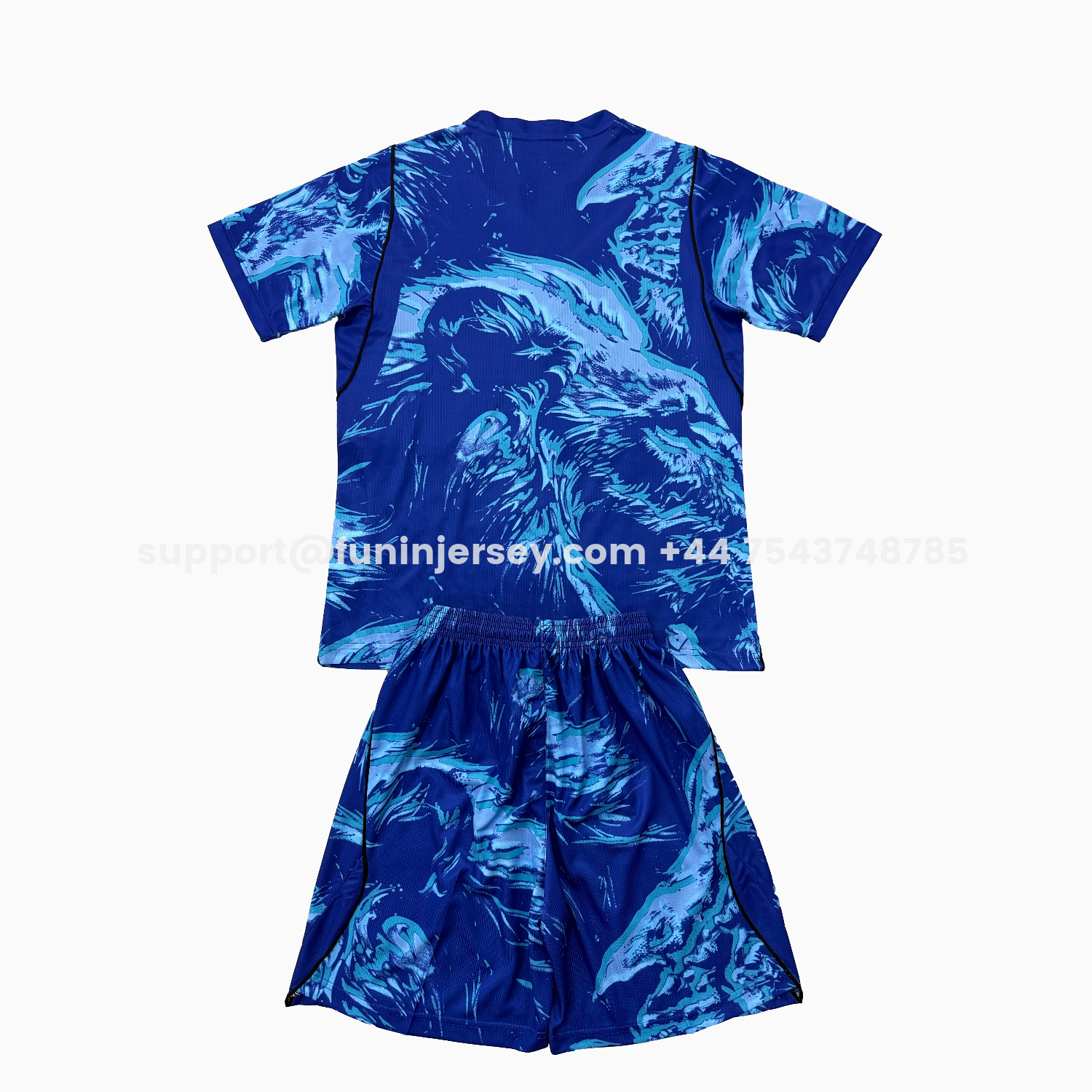 Funinjersey-England 25-26 Blue Goalkeeper Men's Adult Jersey Set - Fans Version