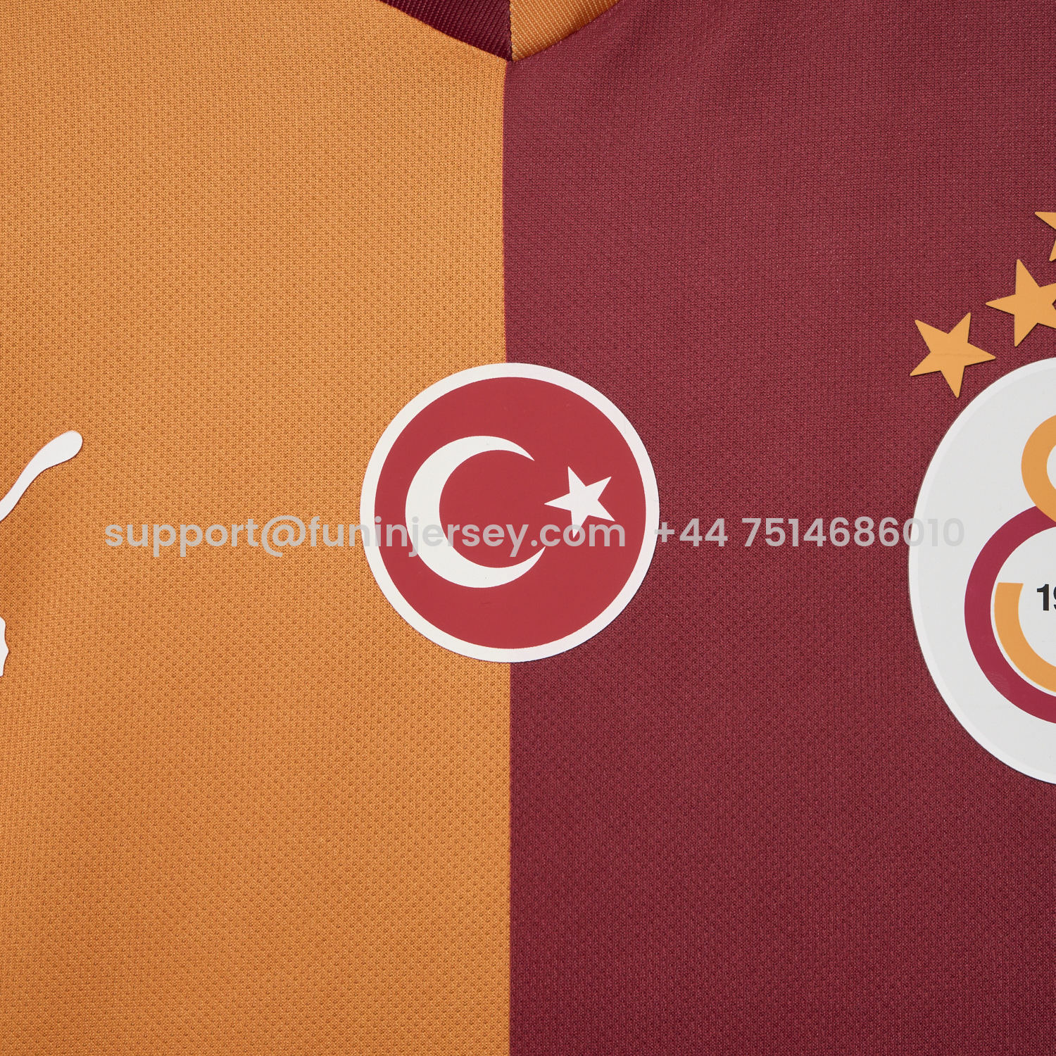 Funinjersey-Galatasaray 25-26 Home Unsponsored Jersey with Five Stars - Fans Version