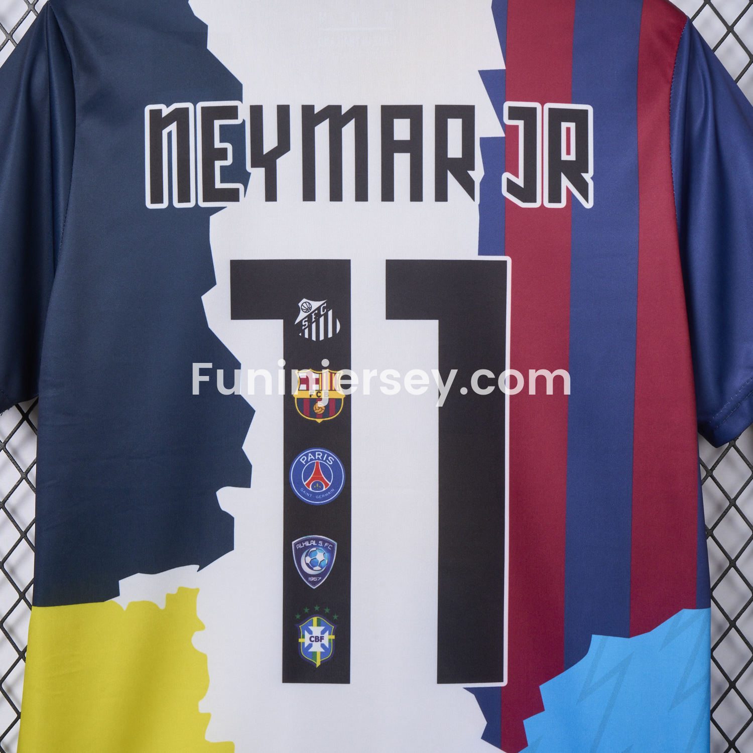 Funinjersey-Neymar Career Commemorative Jersey - Fans Version - Barcelona Brazil Paris Saint-Germain PSG Santos Al Hilal SFC