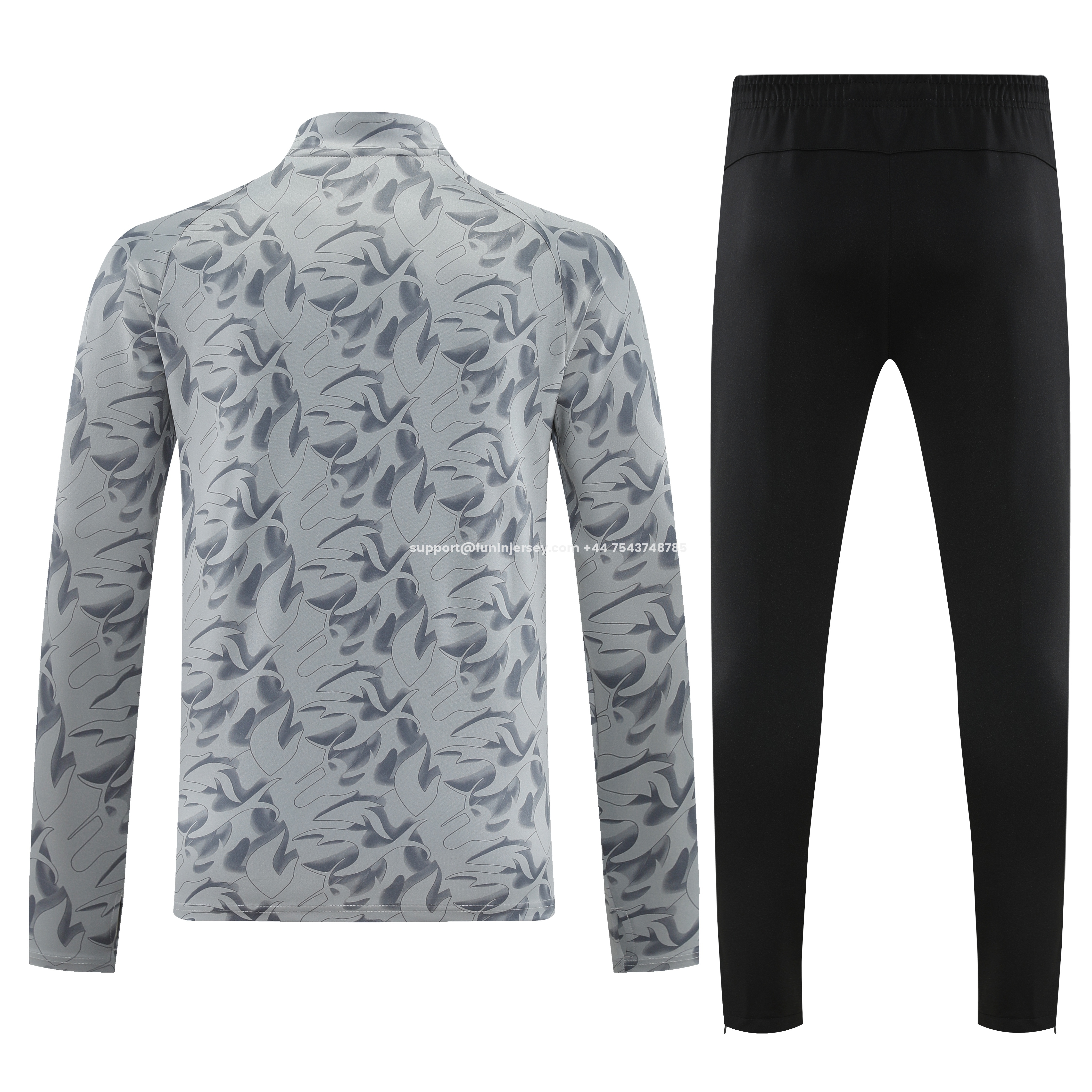 Funinjersey-AC Milan 25-26 Long Sleeve Training Set - Grey Top & Black Pants