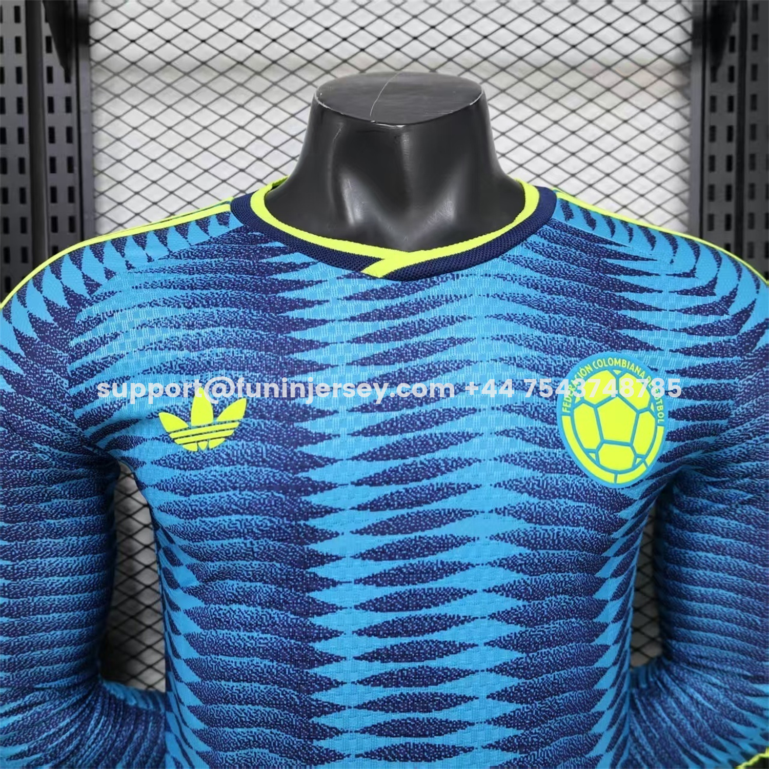 Funinjersey-Colombia 2026 Away Blue Long Sleeves Jersey - Player Version