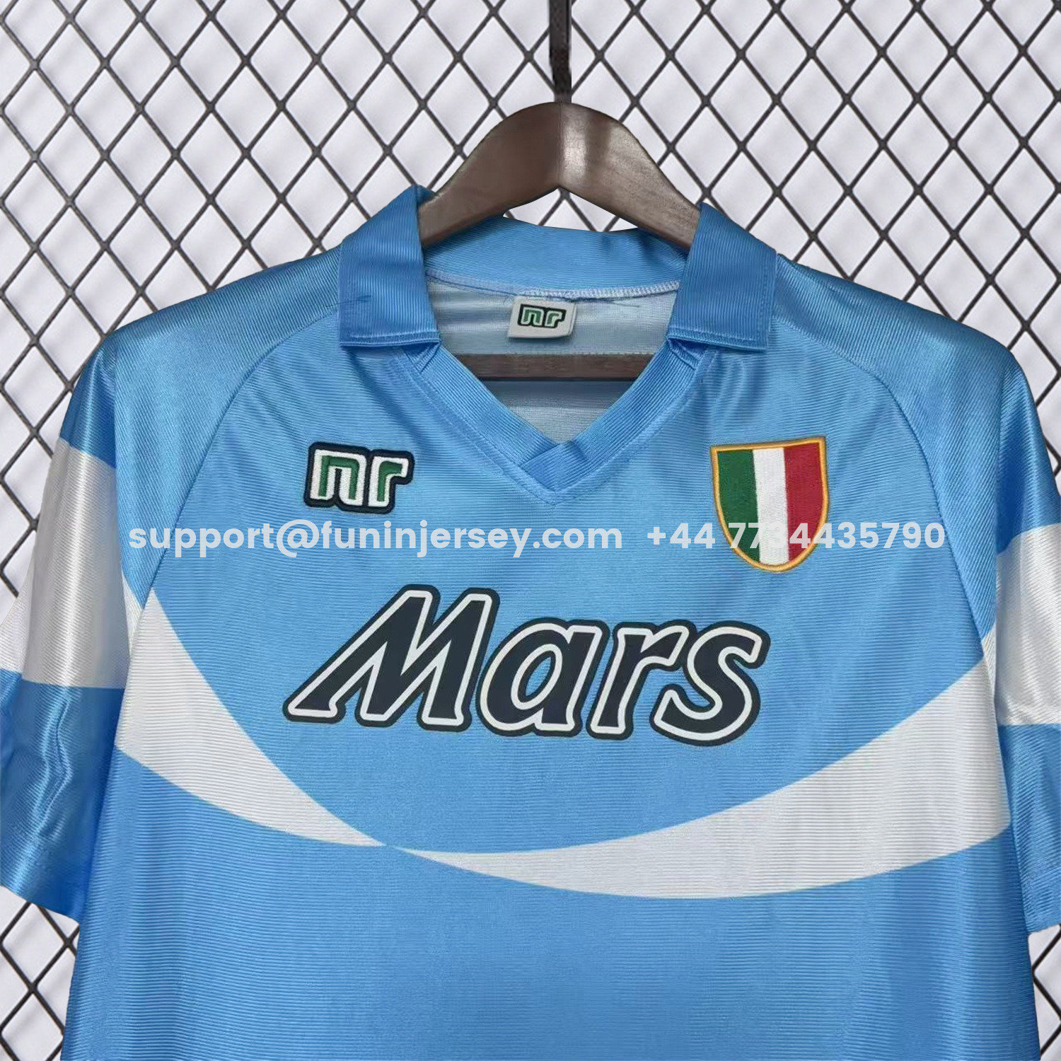 Funinjersey-Retro Napoli 1990-91 Home 2 Sky Blue And White Jersey