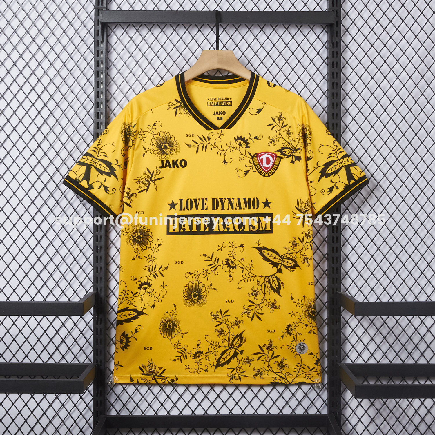 Funinjersey-Dynamo Dresden 25-26 HATE RACISM Special Jersey - Fans Version