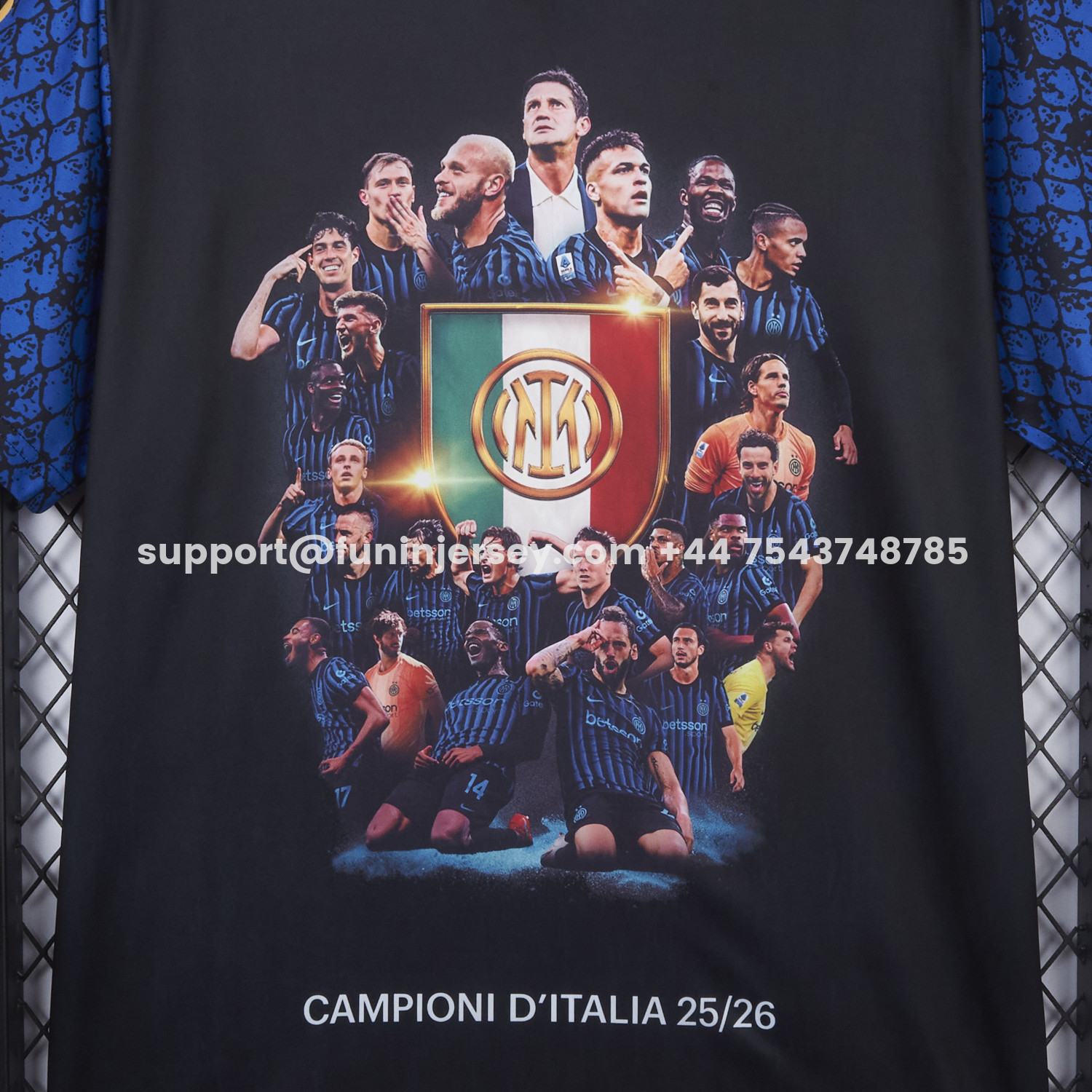 Funinjersey-Inter Milan 2026 Serie A Champions Commemorative Black T-Shirt