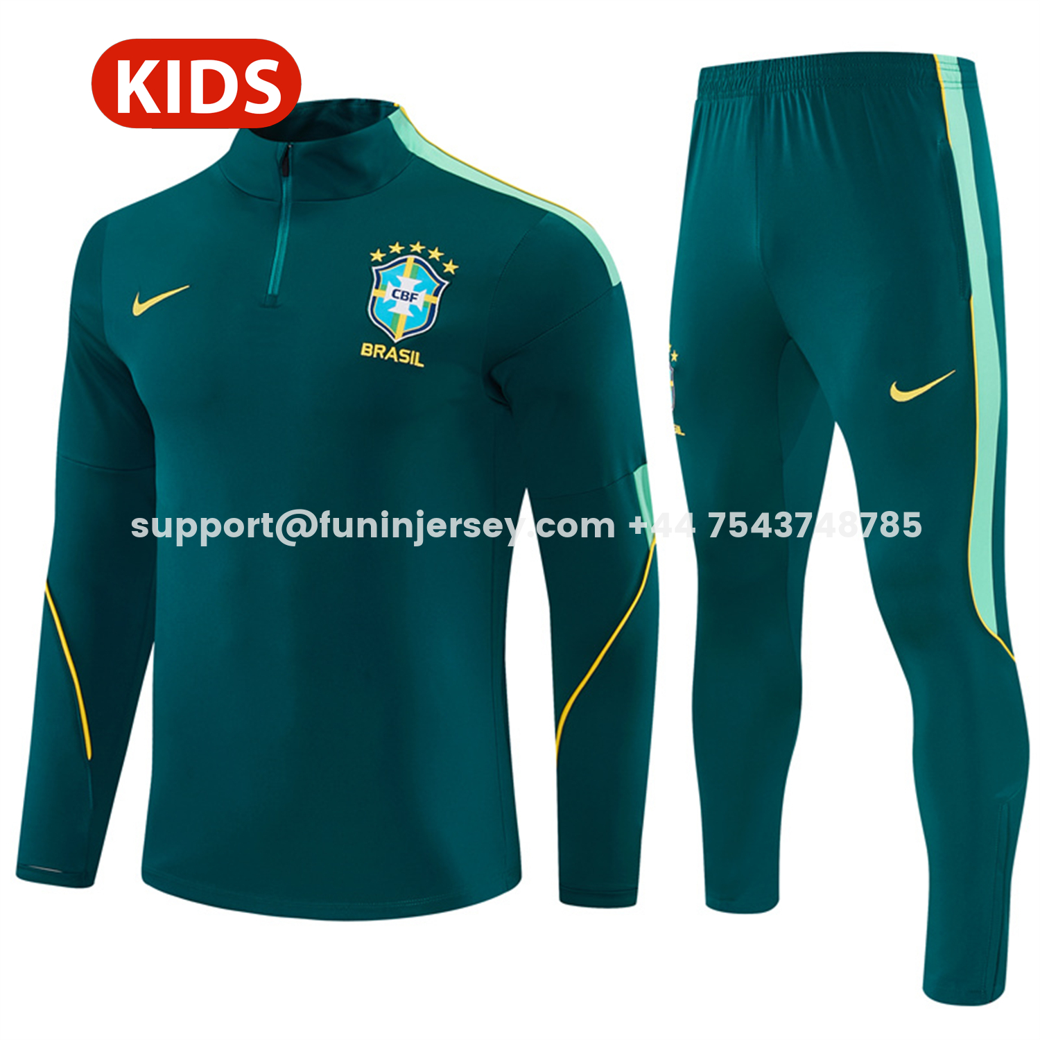 Funinjersey-Brazil 2026 Kids Long Sleeves Training Set - Colors Top & Colors Pants