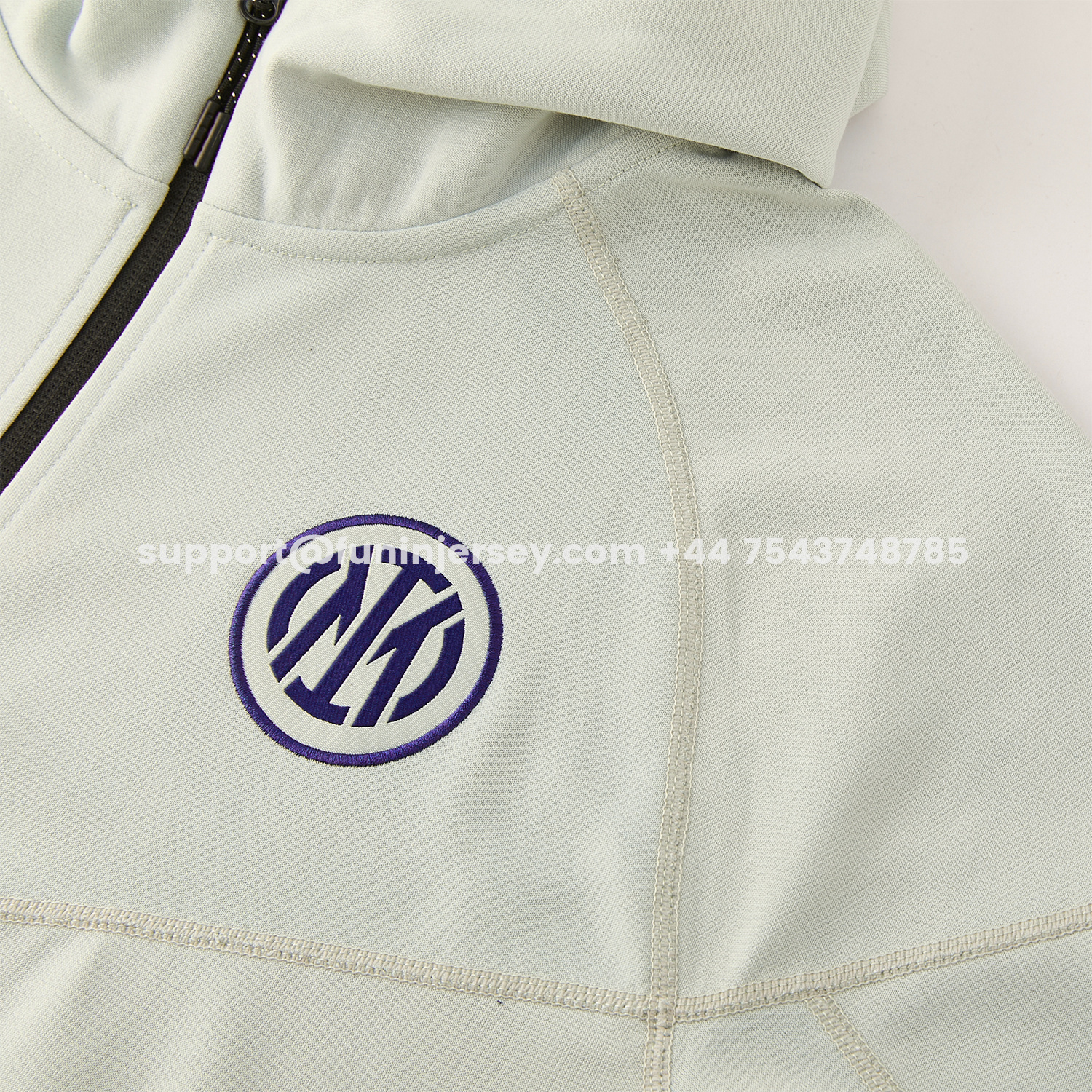 Funinjersey-Inter Milan 25-26 Hooded Windbreaker Training Set - Grey Green Top & Pants