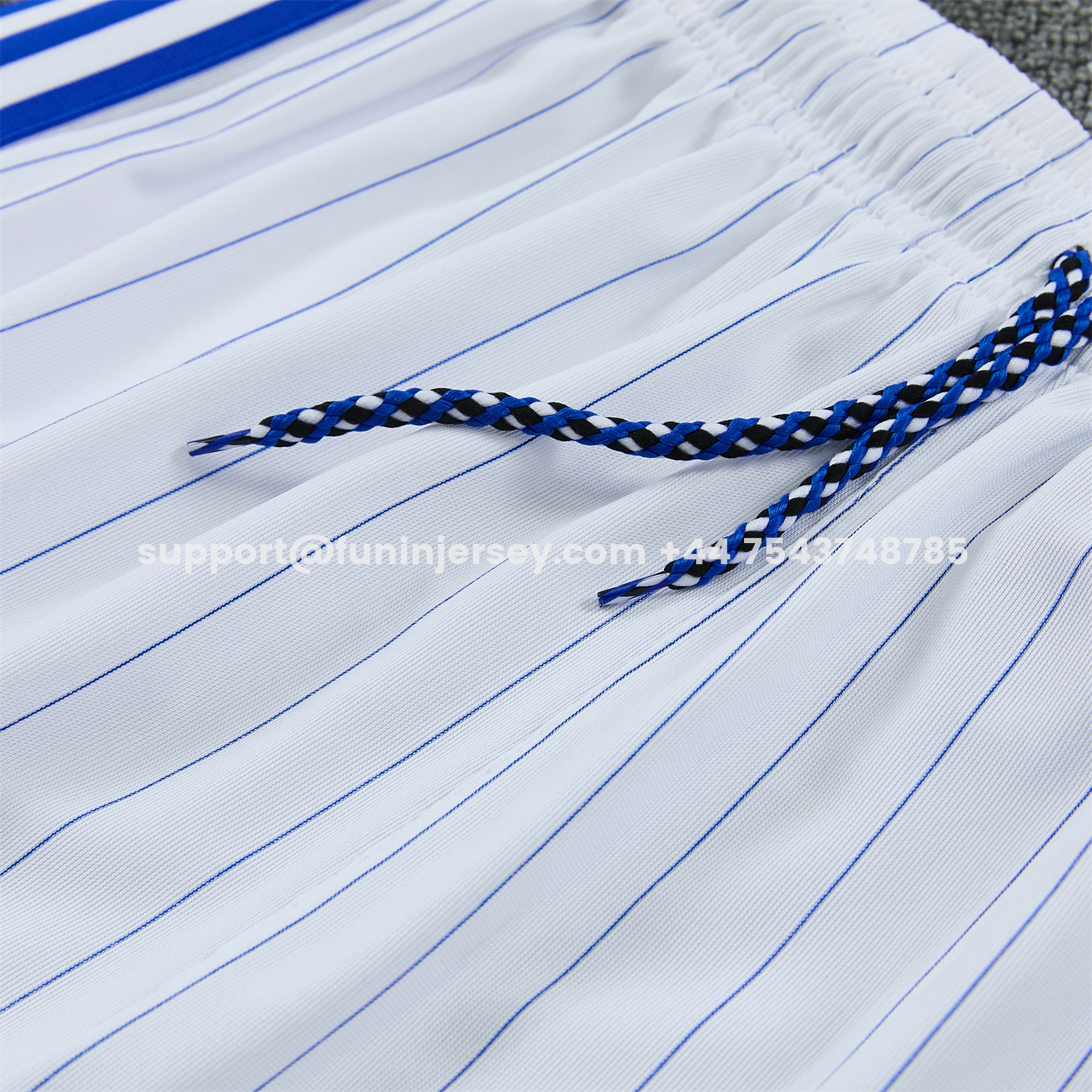 Funinjersey-C.H.E.L.S.E.A 25-26 Retro Style Short-Sleeve Training Set - Blue Top & White Pants